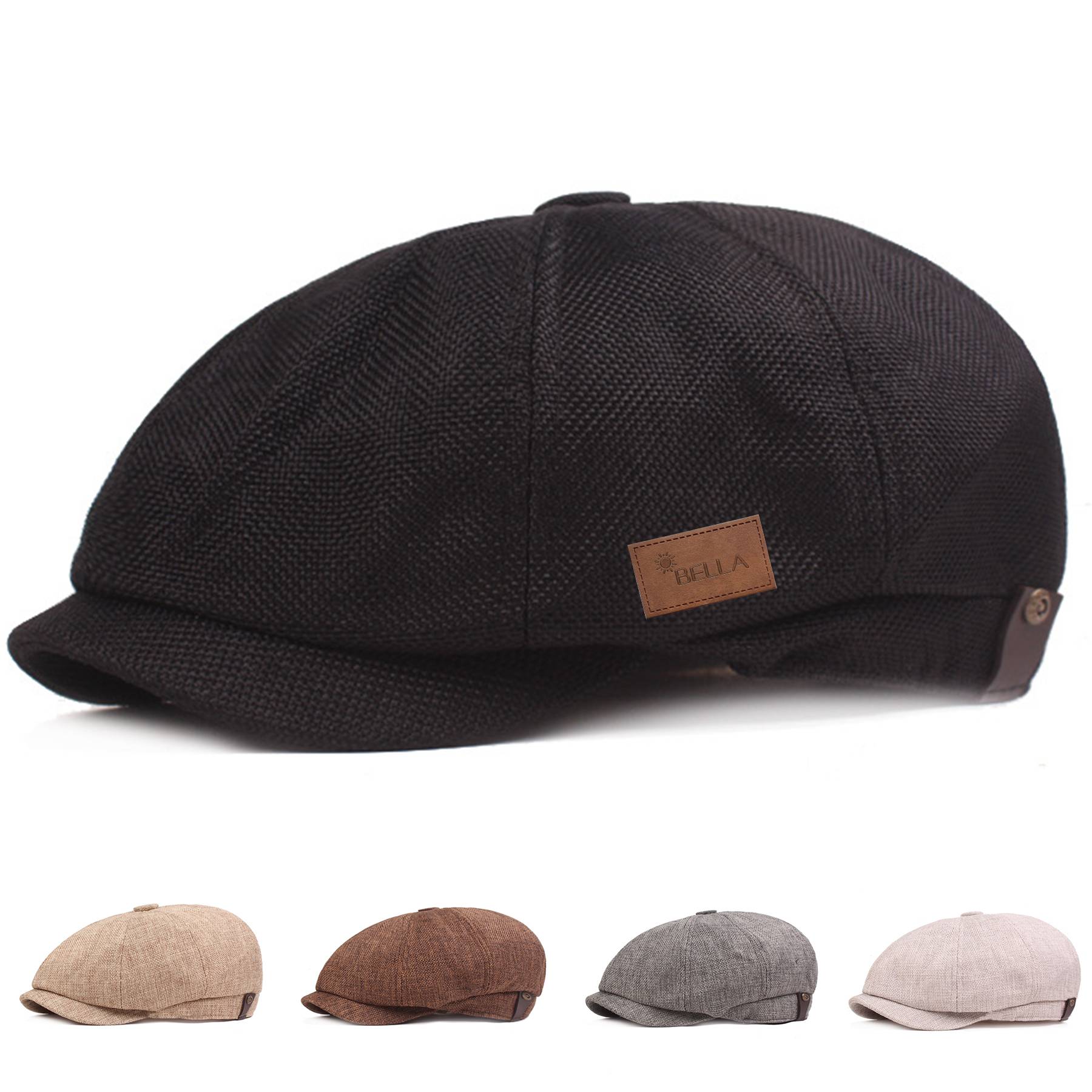 Men's Cotton and Linen Newsboy Cap