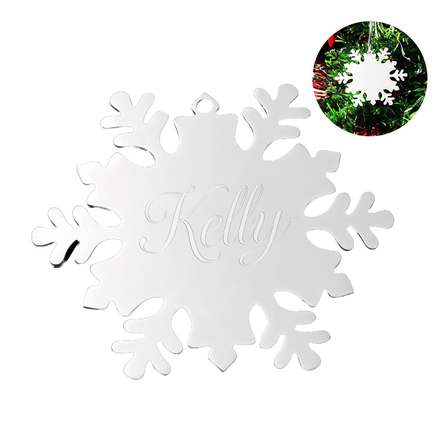 Stainless Steel Snowflake Christmas Tree Ornament