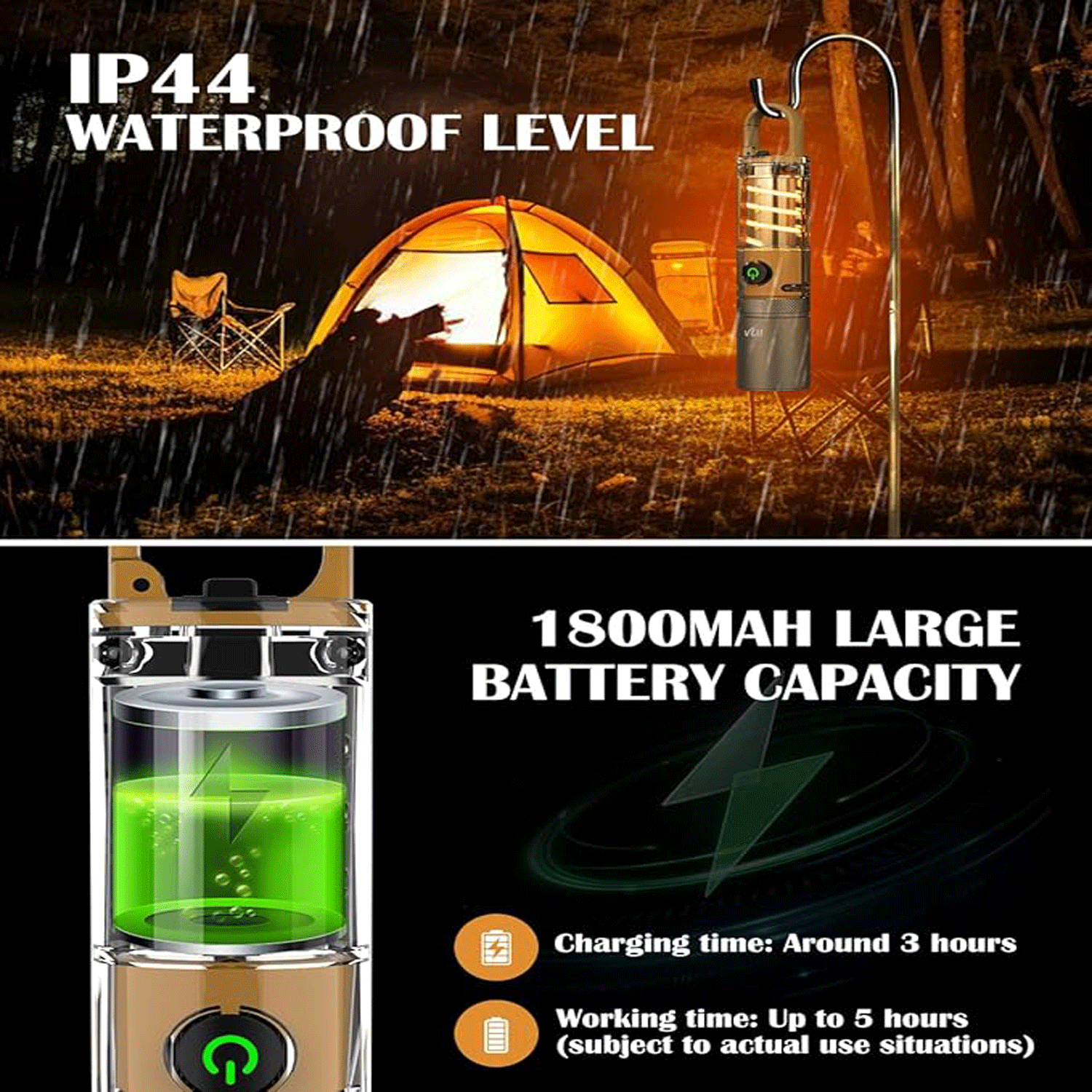 Rechargeable Tactical LED Flashlight w/ Hanging Hook - Image 4