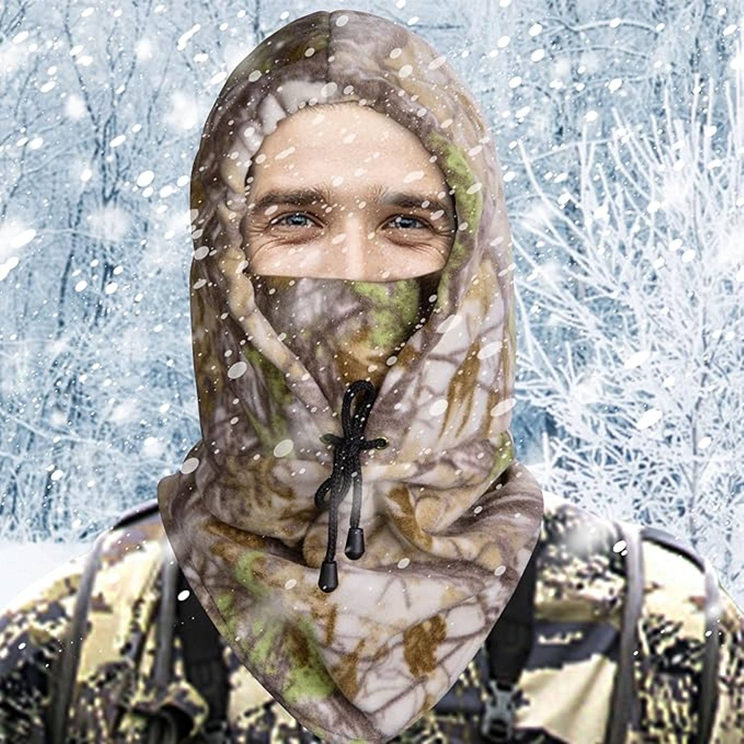 Winter fleece camouflage hat with mask - Image 5