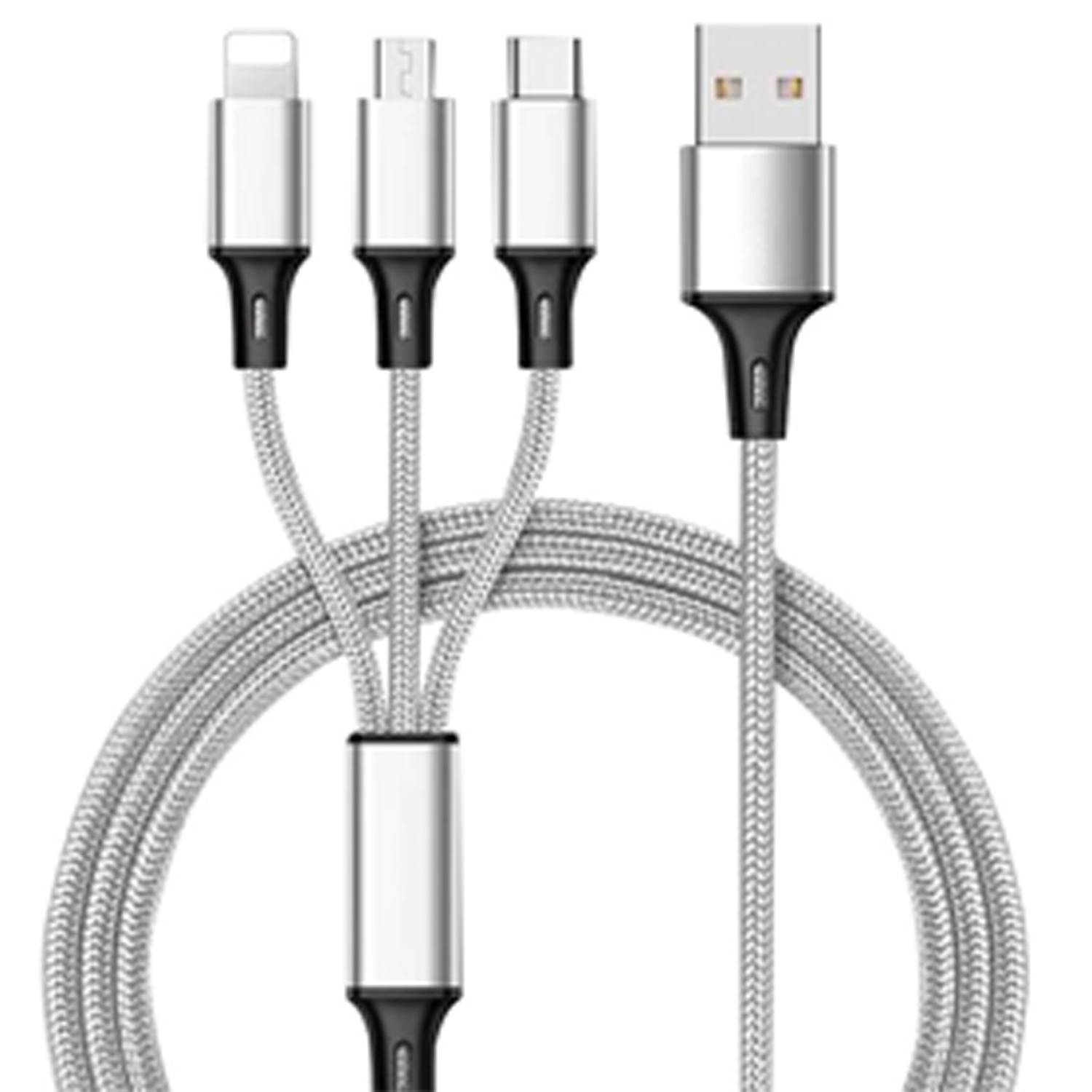 3 in 1 Nylon Braided Universal Charging Cable - Image 8