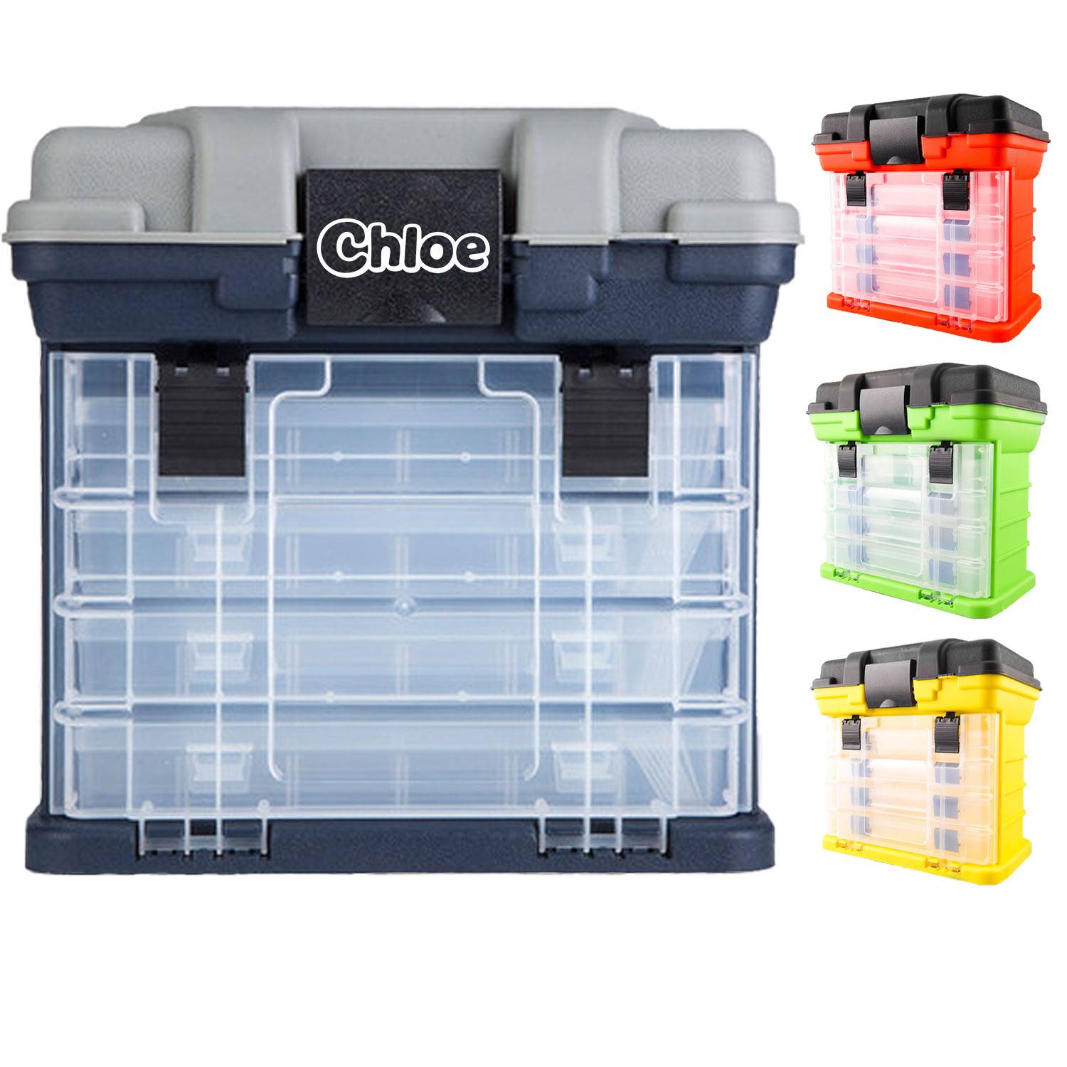 Portable Fishing Tackle Storage Box w/ Drawers
