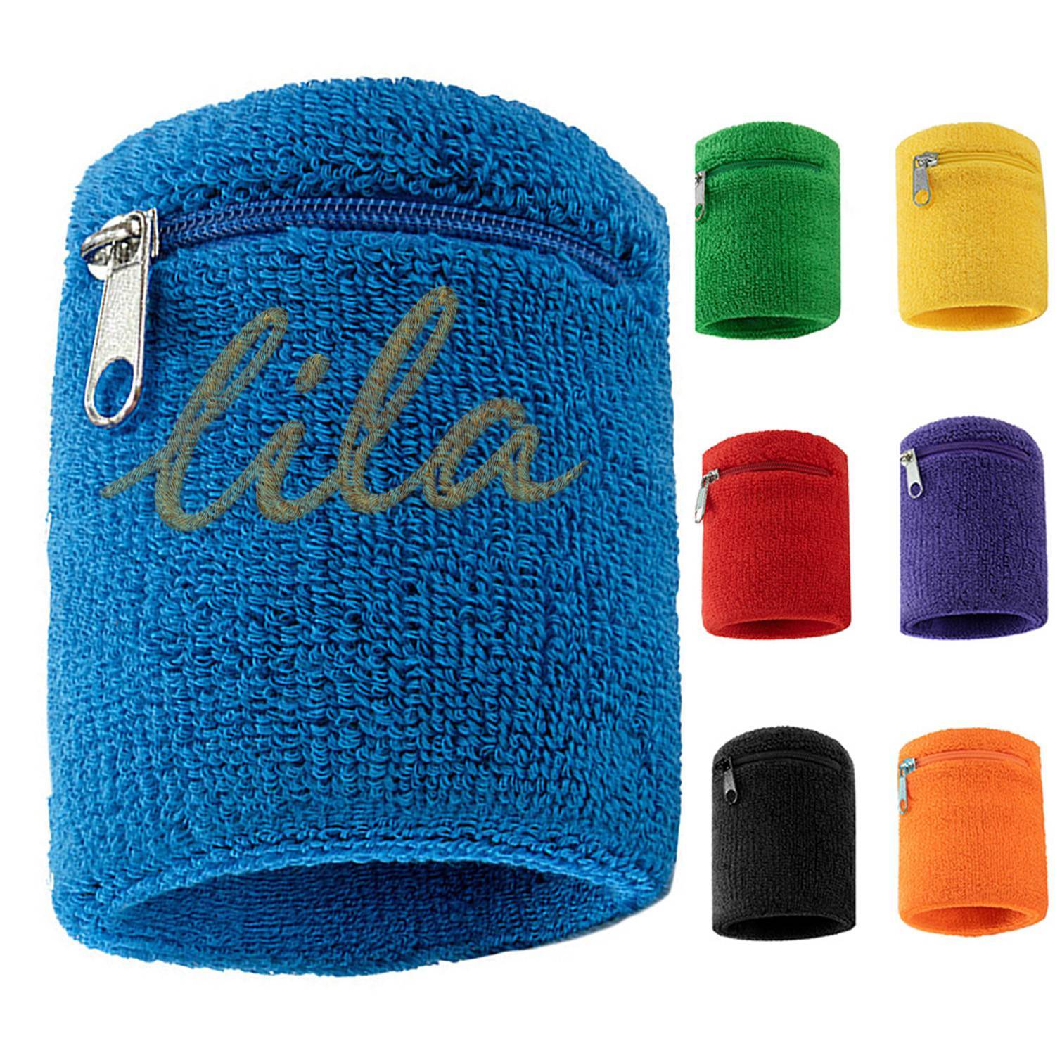 Cotton Zipper Pouch Sports Wristband