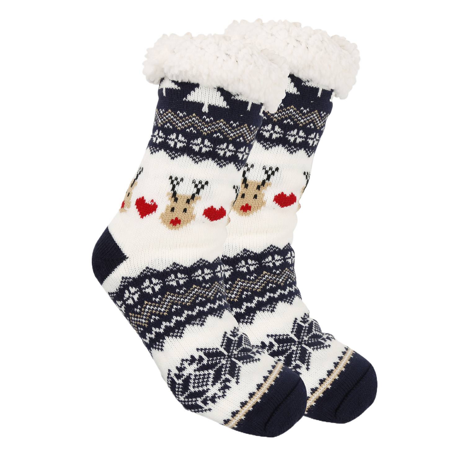 Womens Winter Slipper Socks with Gripper - Image 7
