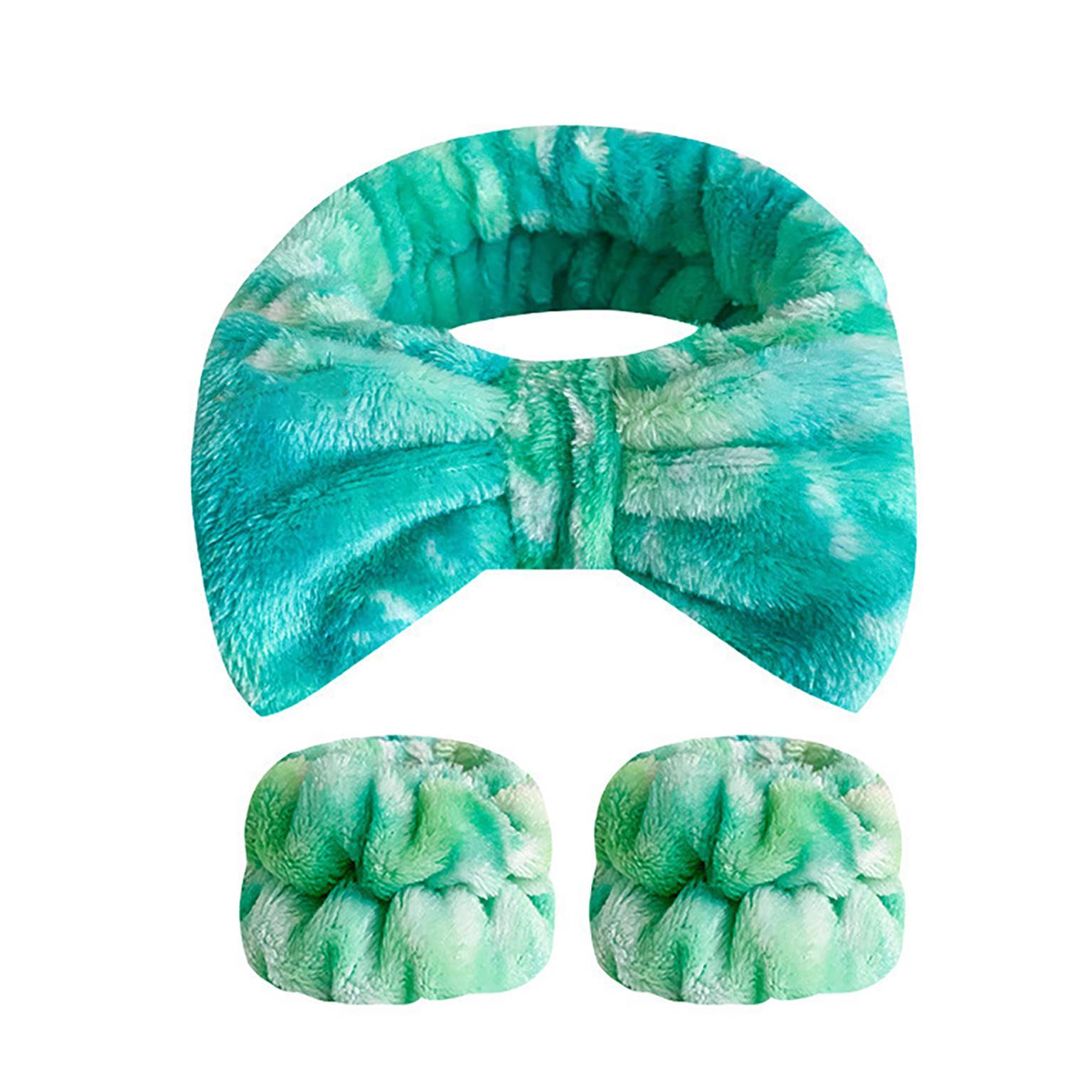 3 Pack Gradient Tie Dye Bow Headband Wristband Set - Image 6