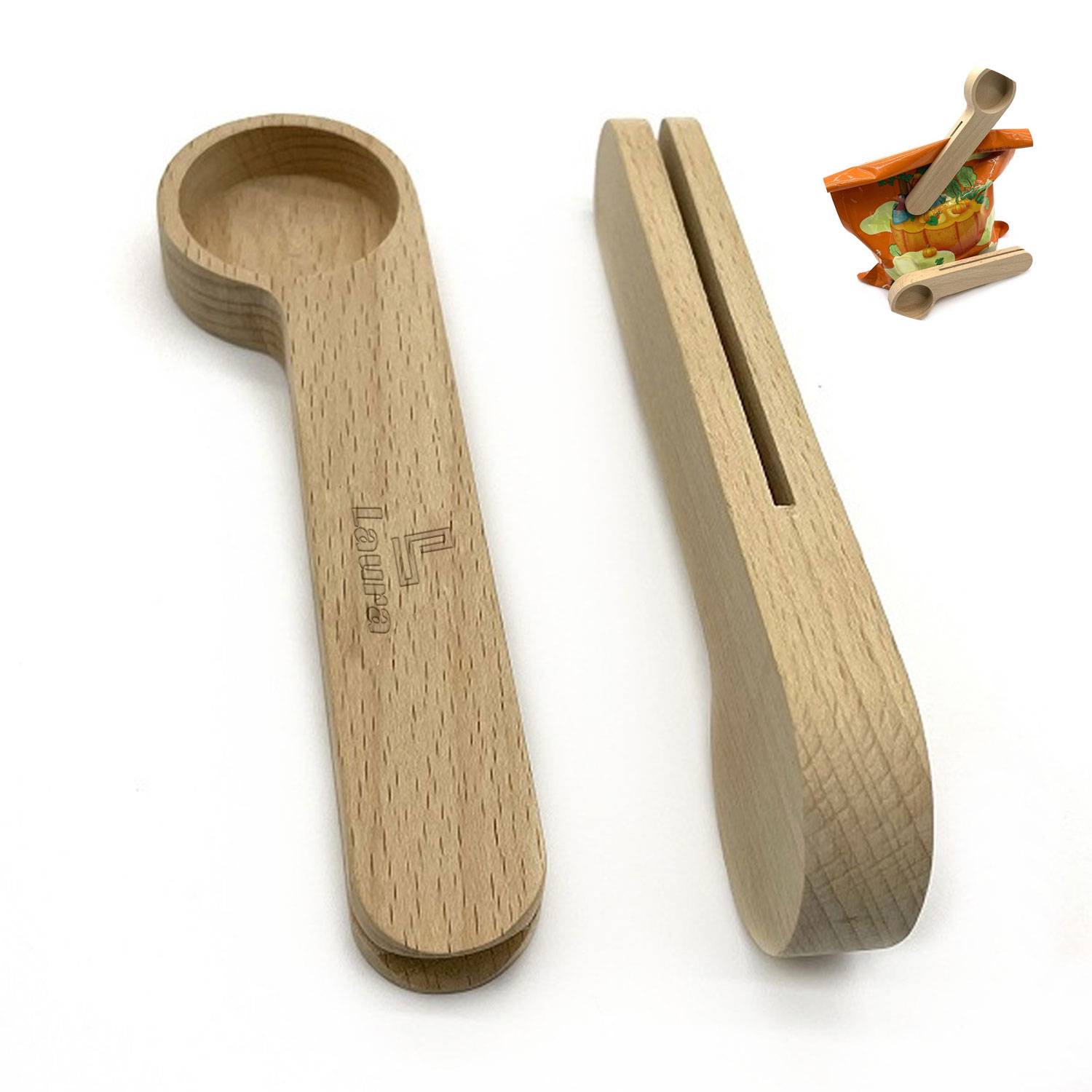 Measuring spoons of coffee beans wooden