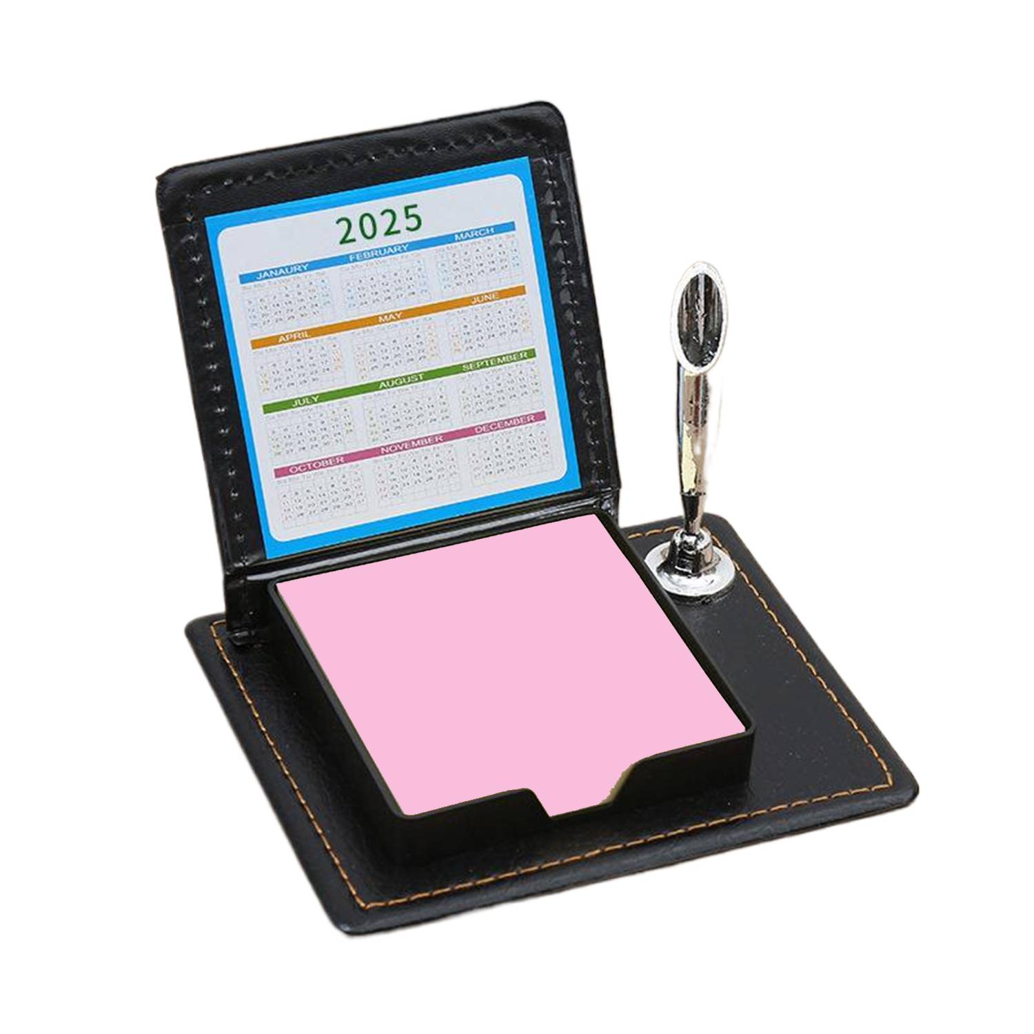 100 Sheets Sticky Note PU Leather Box Set w/Pen Holder - Image 4