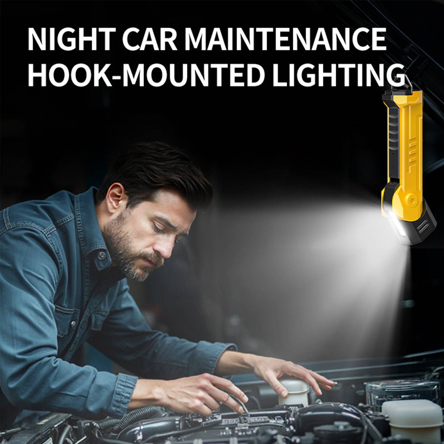 COB Adjustable Flashlight - Magnetic Base & Hanging Hook - Image 10