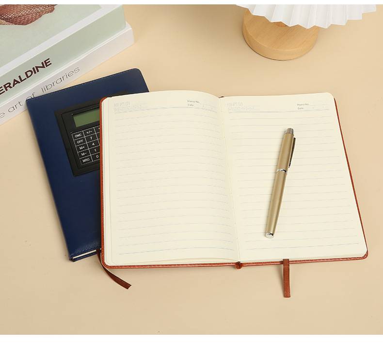 A5 200 Pages PU Leather Notebook w/ Calculator - Image 5