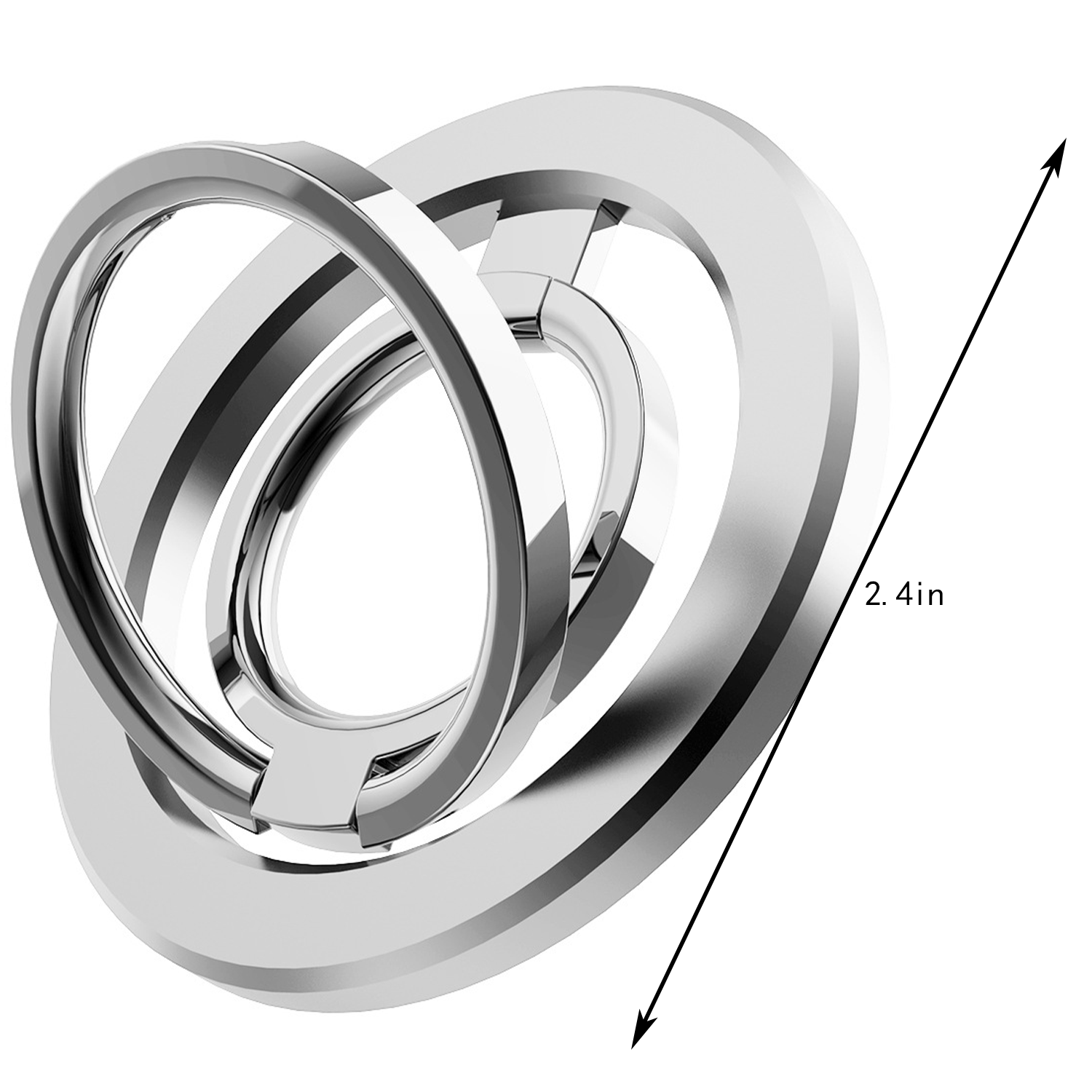 Zinc Alloy Dual Ring Adjustable Kickstand Phone Holder - Image 4