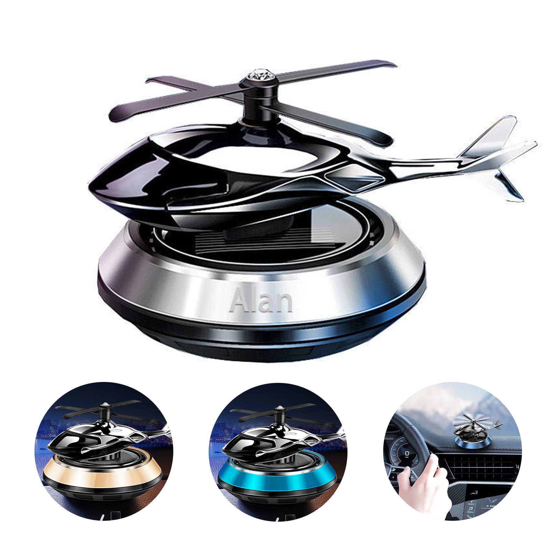Car Aroma Diffuser Solar Airplane Ornament