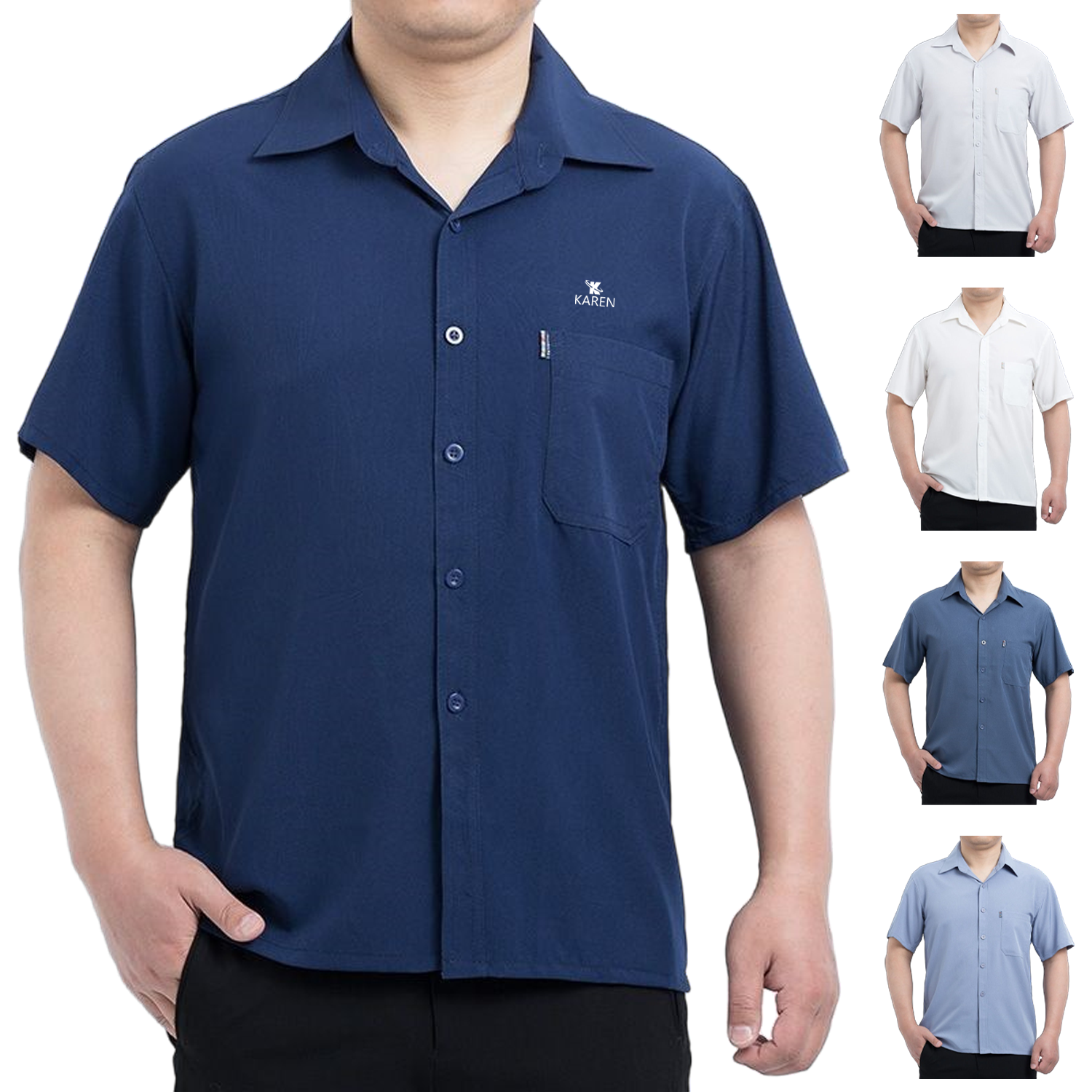 Men Casual lightweight Button Up Short Sleeve Shirt