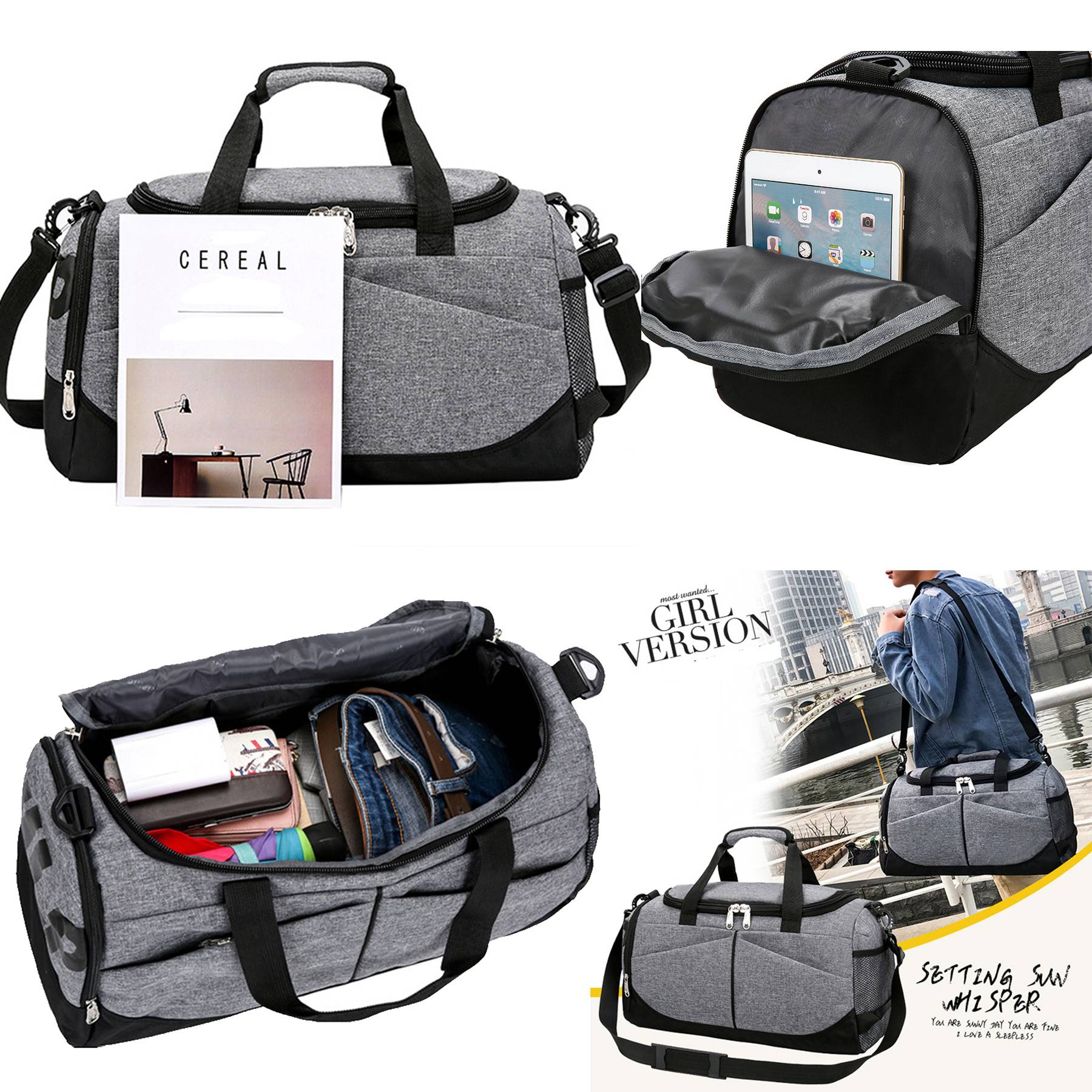 Canvas Travel Large Suitcase Sports Duffel Waterproof Bag - Image 8
