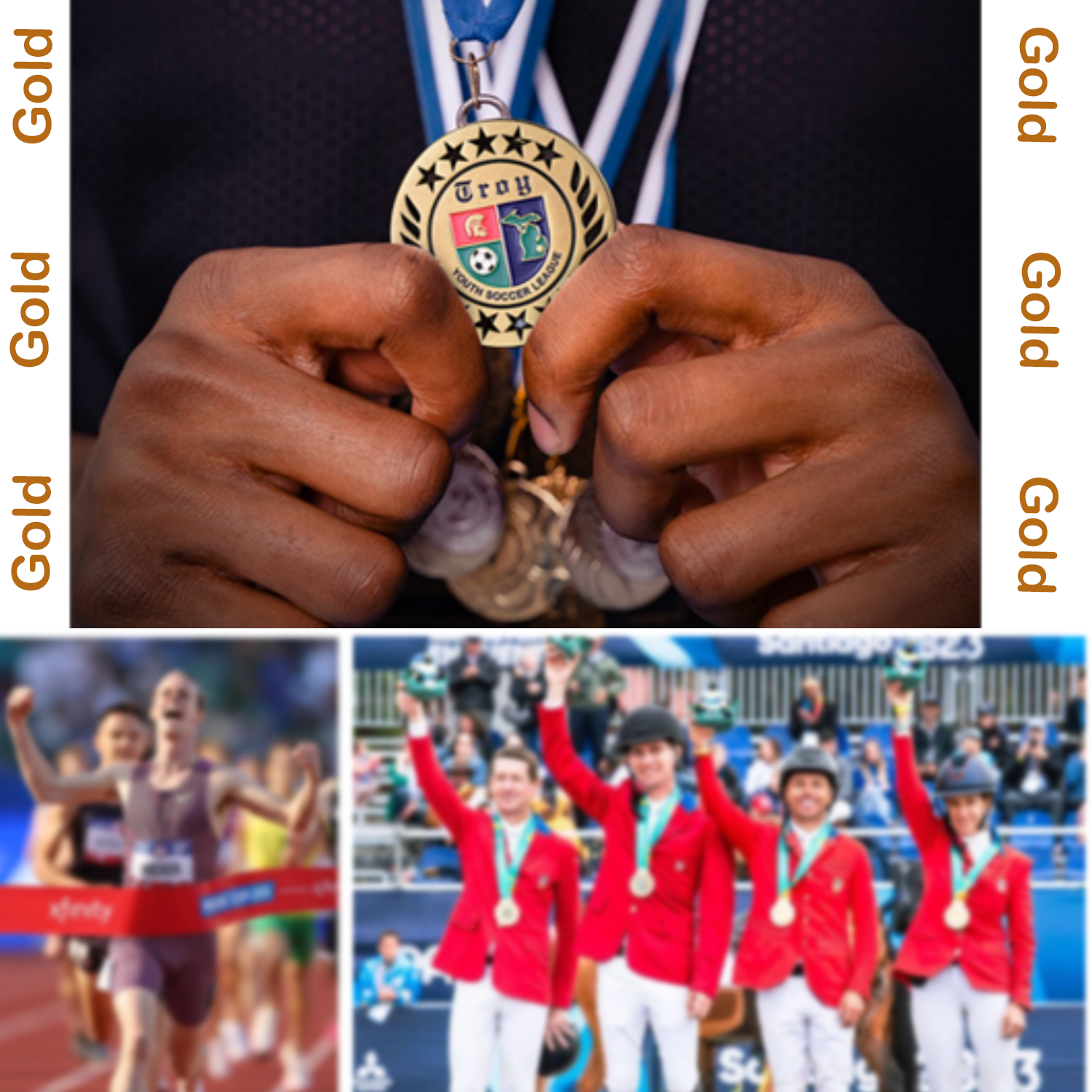 Custom Fashion Logo Antique Gold Copper Sports Team Medals - Image 9