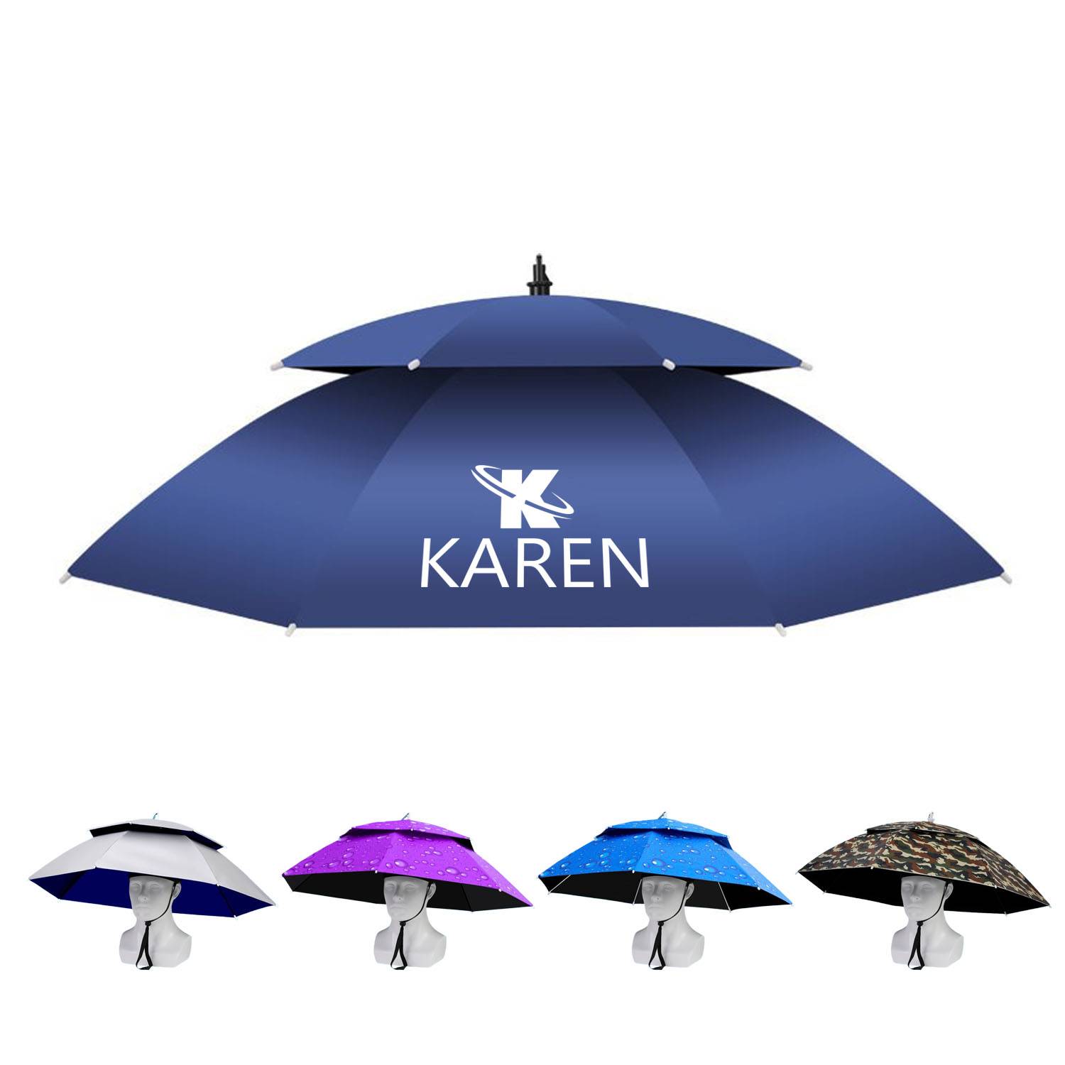 Double-Layer Adjustable Foldable Fishing Umbrella Hat