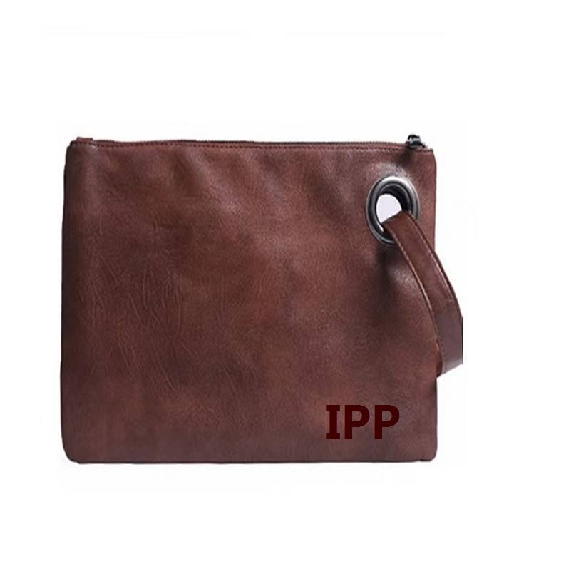 PU Leather Zipper Wristlets Women Envelope Bag