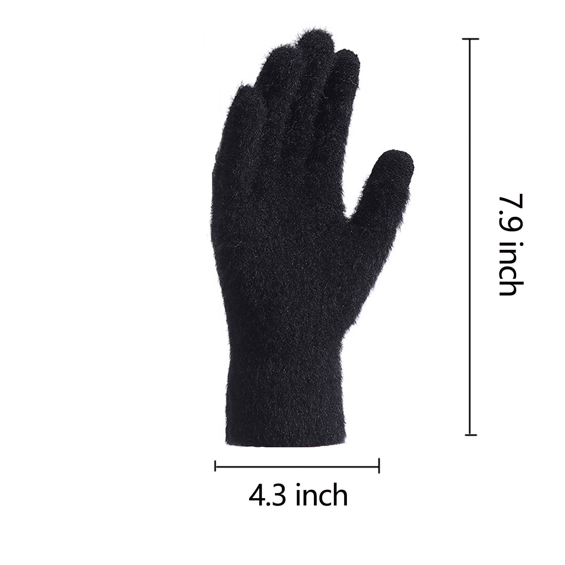 Womens Winter Mink Touchscreen Gloves - Image 9
