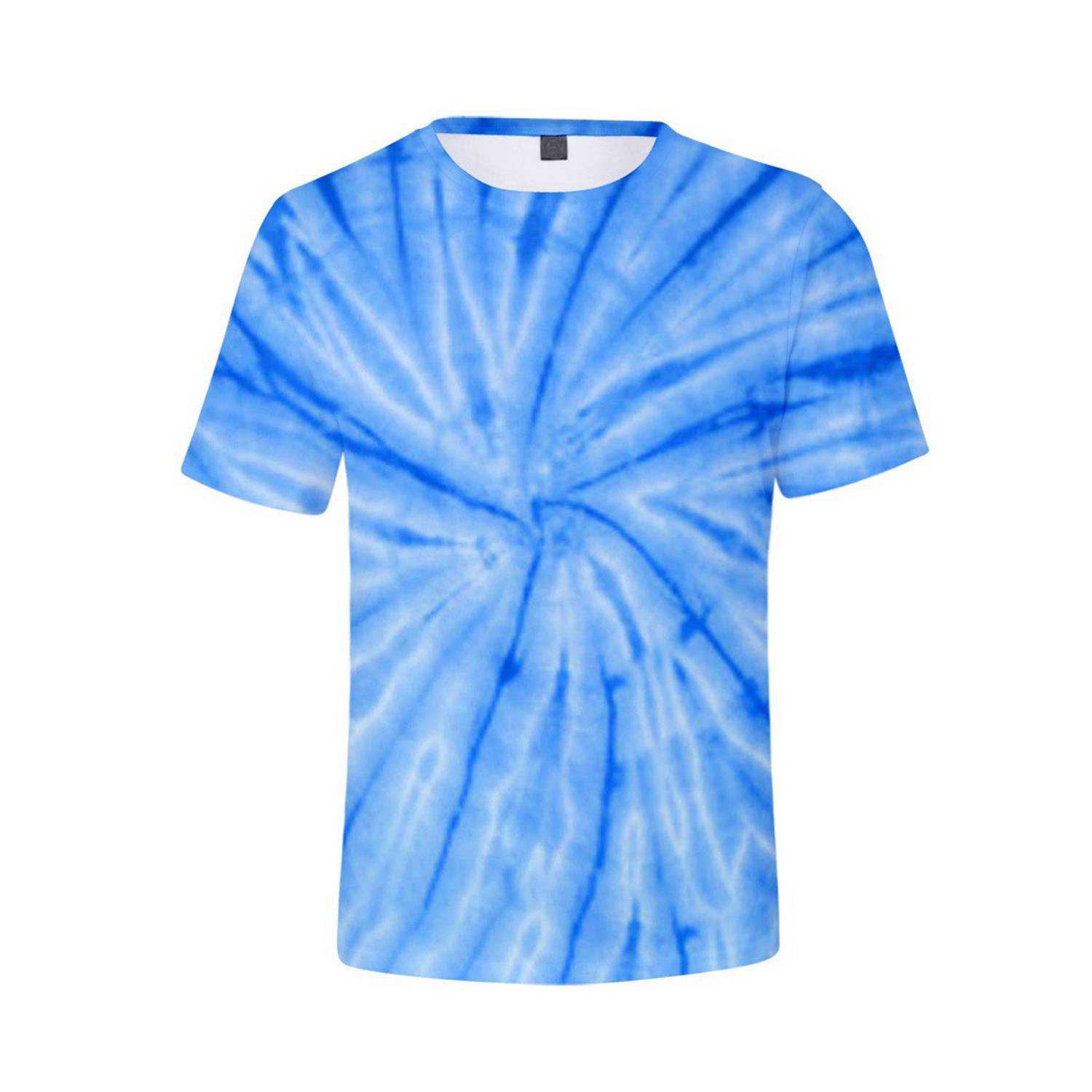 Tie Dye Polyester Round Neck T-Shirt - Image 4