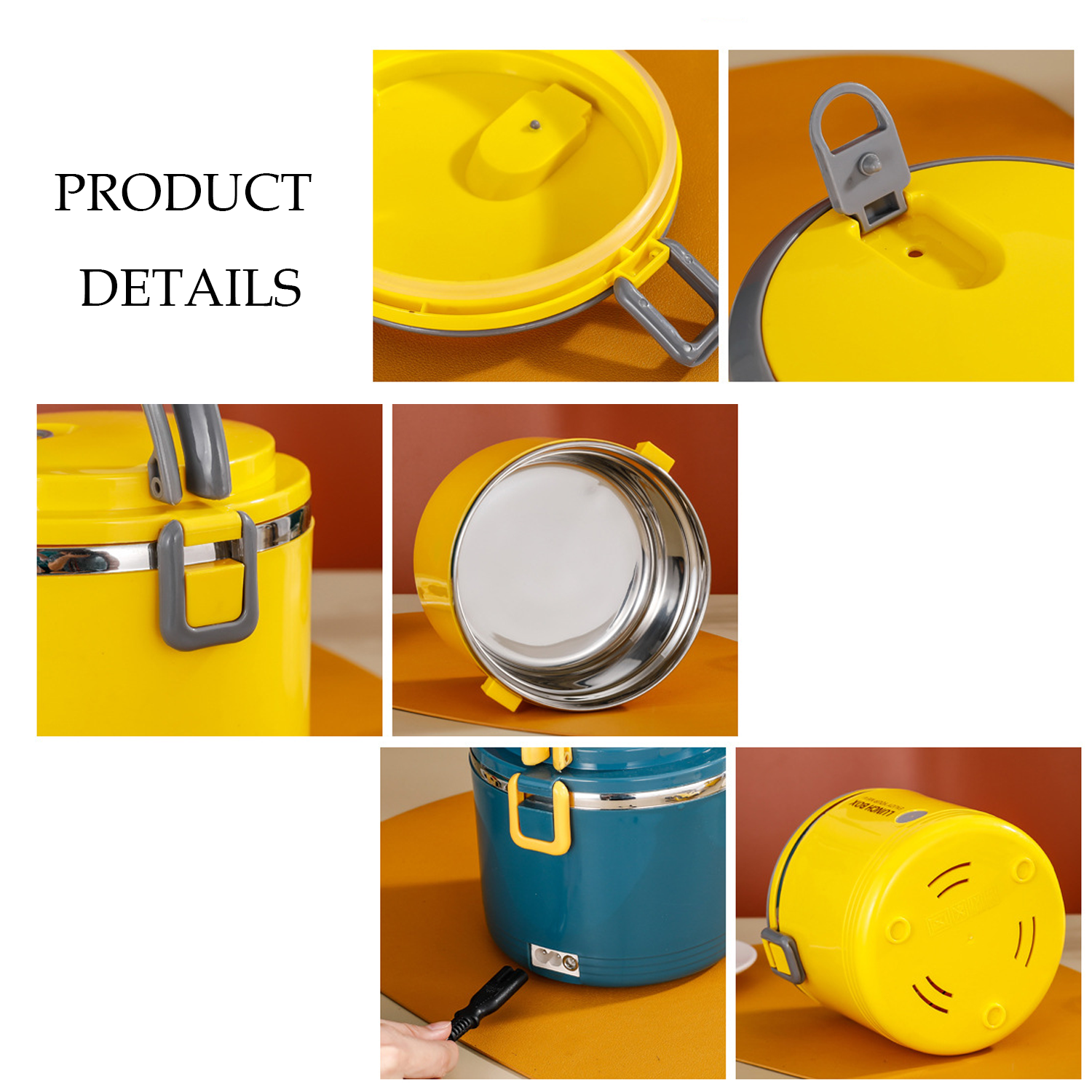 Home Car Insulation Electric Stainless Steel Lunch Box - Image 3