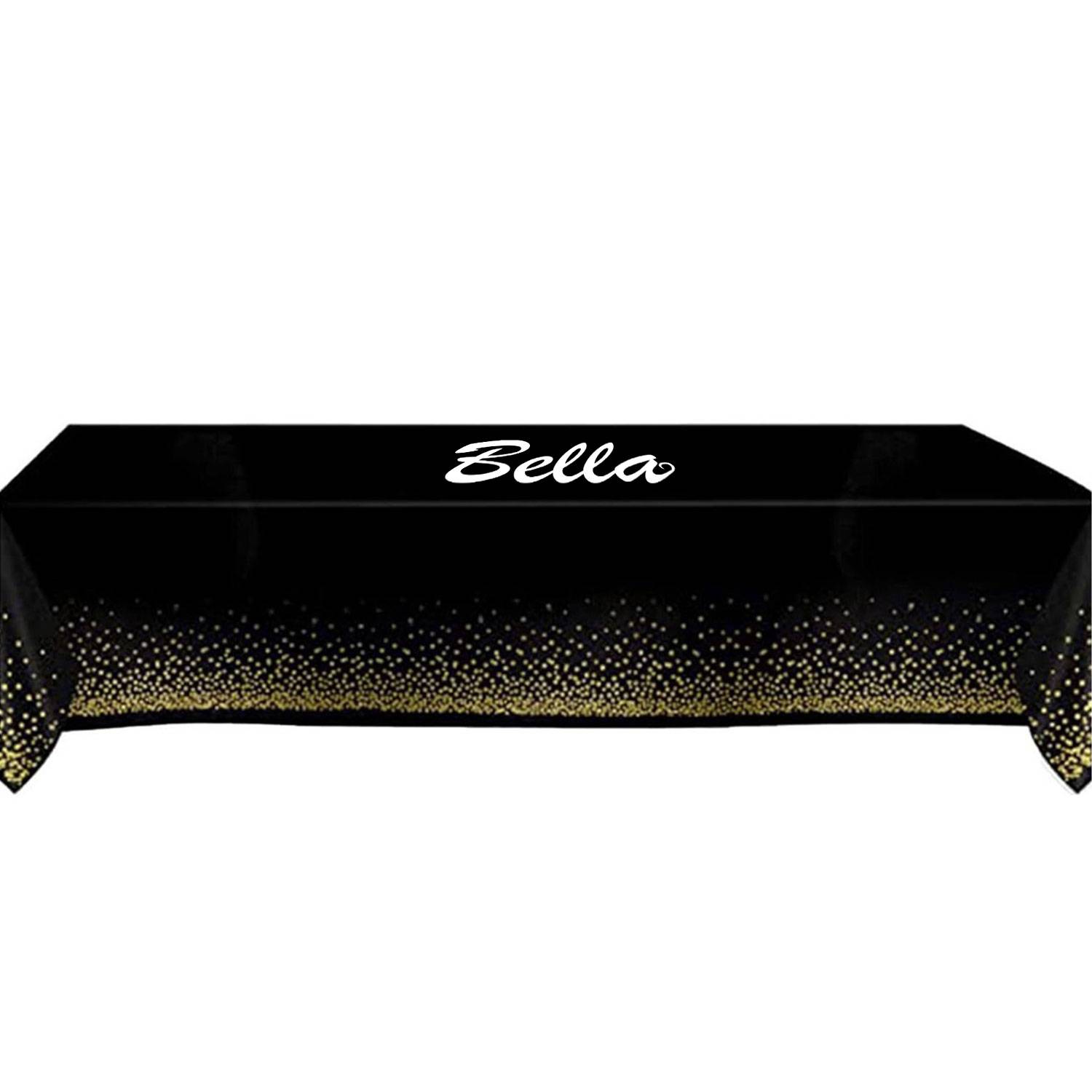 Black and Gold Party Decorations Table cloth