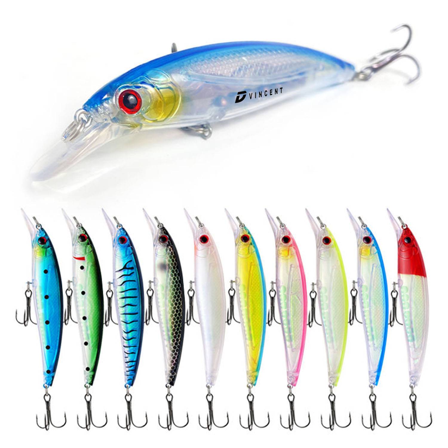 Weighted ABS Fishing Lure with Sharp Hooks & Flash Foil