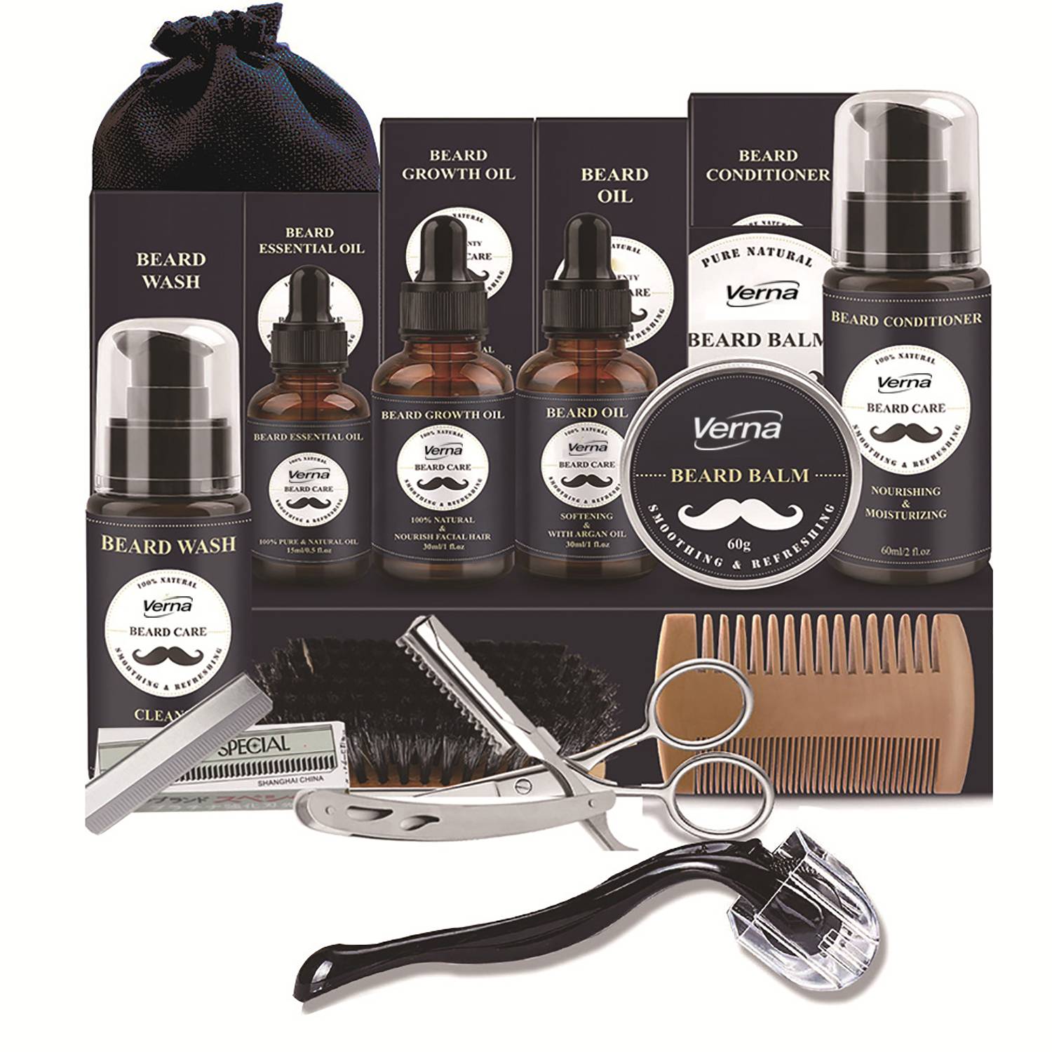 12PCS Men's Grooming Beard Care Kit