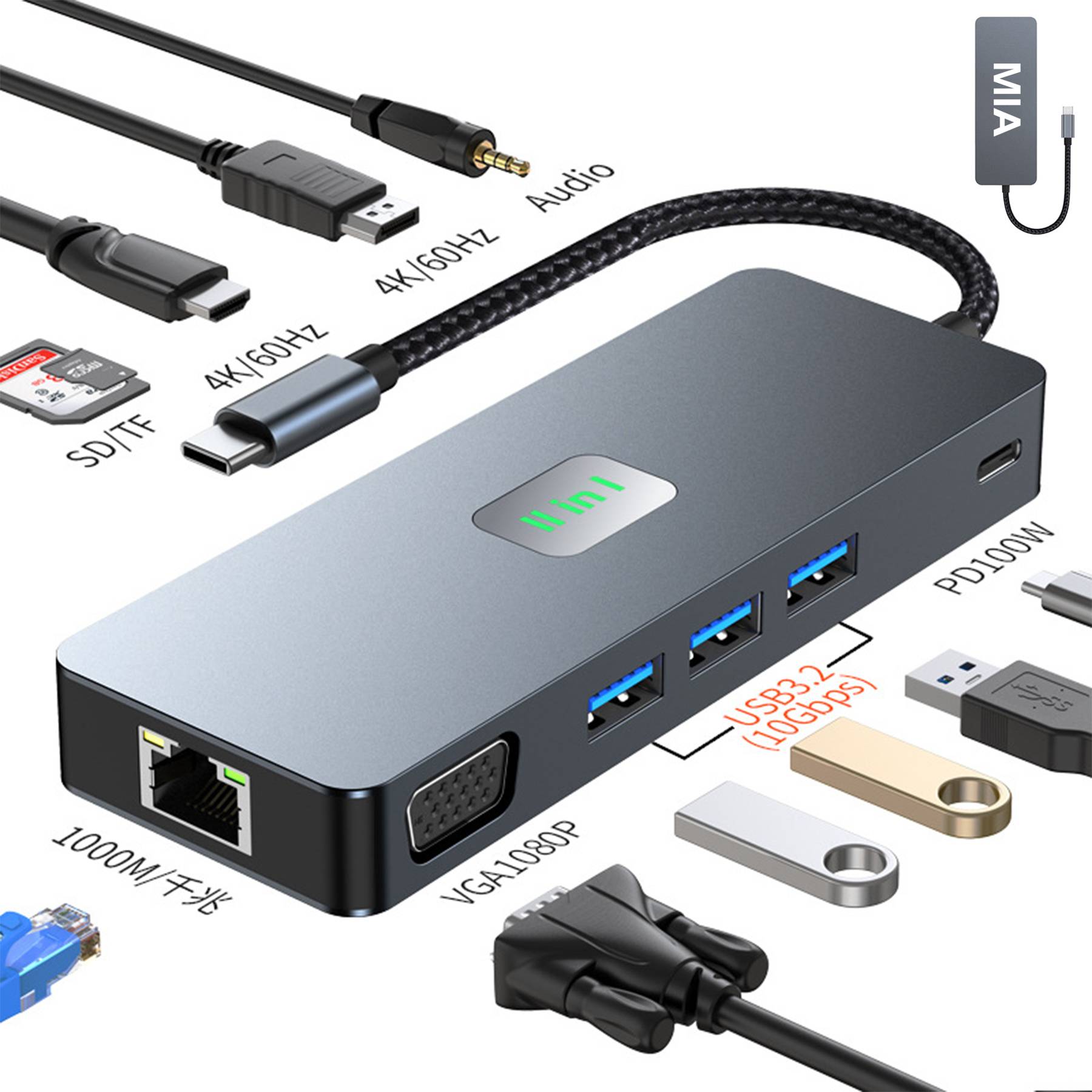 Alloy 11 In 1 Docking Station