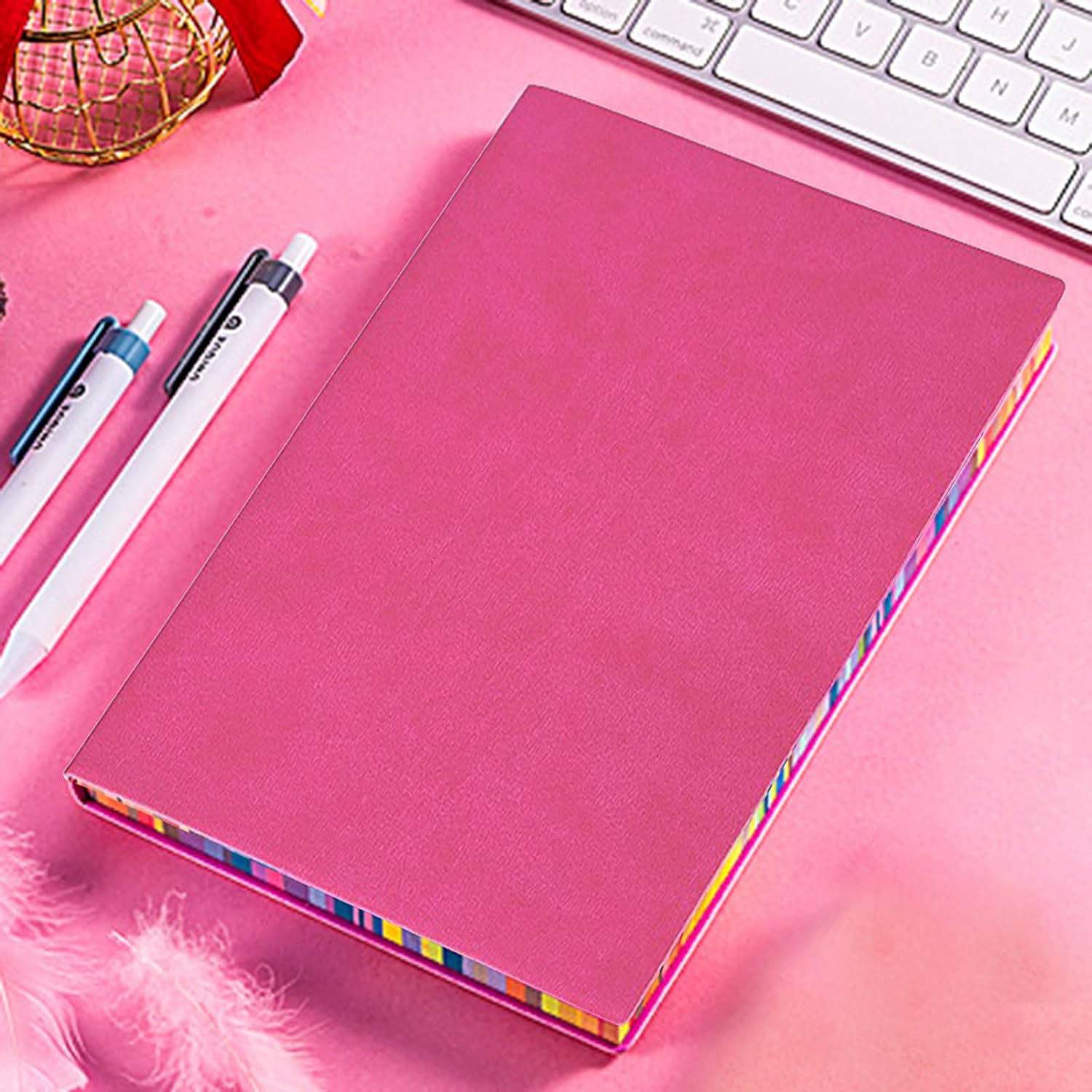 Rainbow Edge Notebook with PU Leather for Office School - Image 3