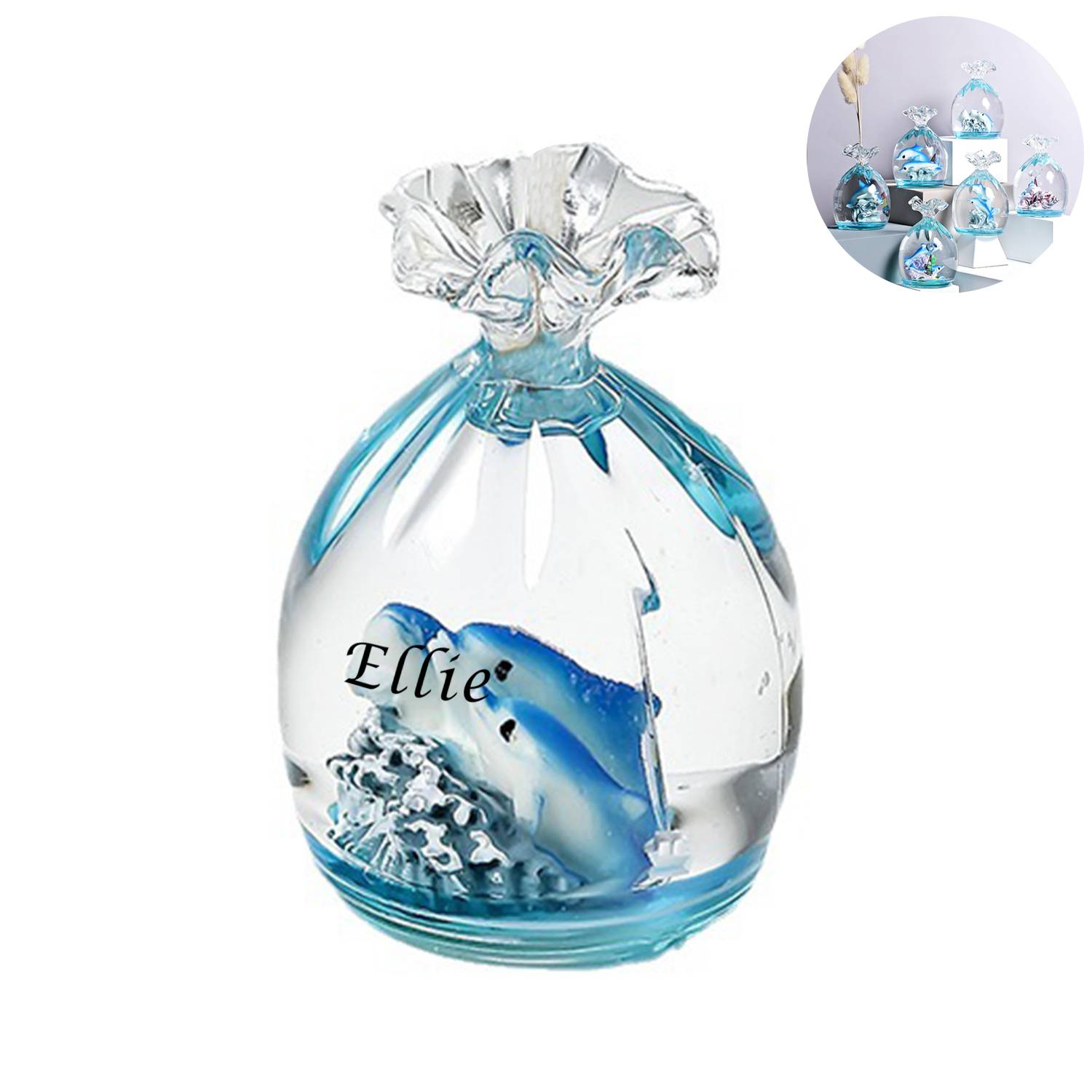 Dolphin Crystal Ocean Ornament Vase/Pen Holder