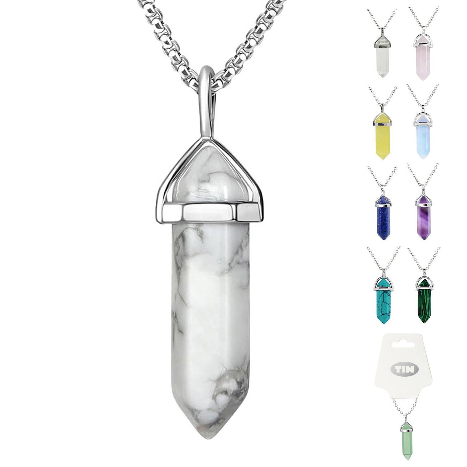 Hexagonal Crystal Pendant Necklace