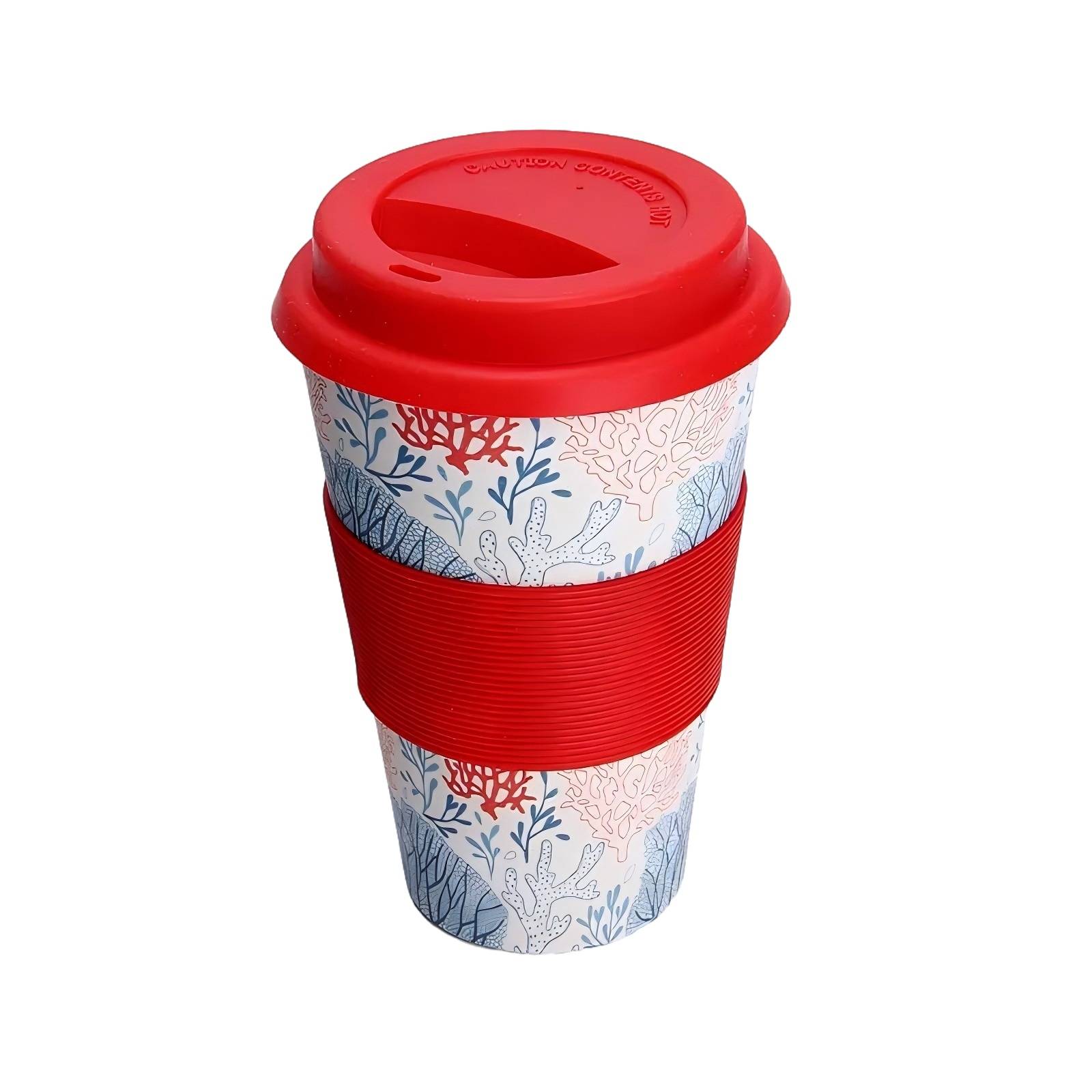 14oz Silicone Sleeve Eco Bamboo Fiber Coffee Cup - Image 5