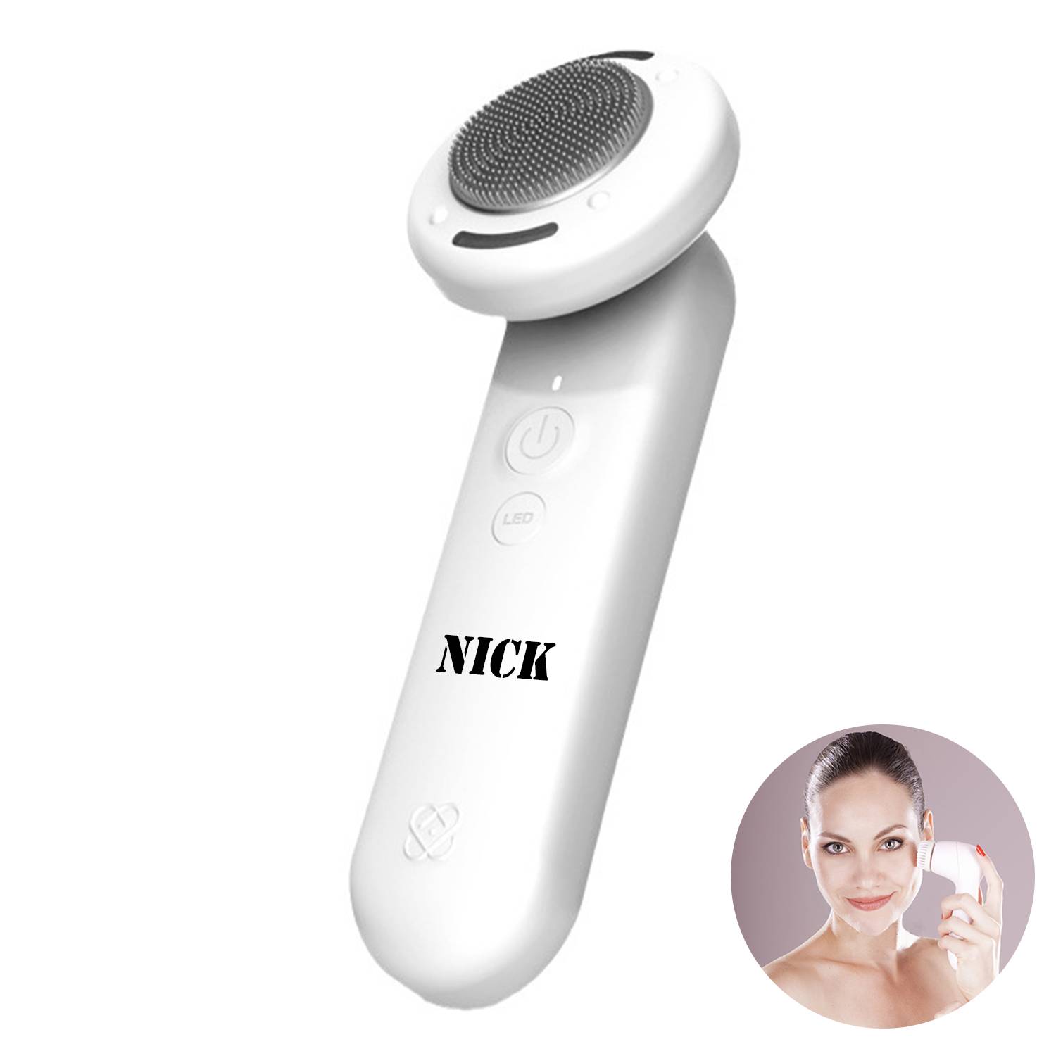 Waterproof silicone pore cleaning ultrasonic facial cleanser