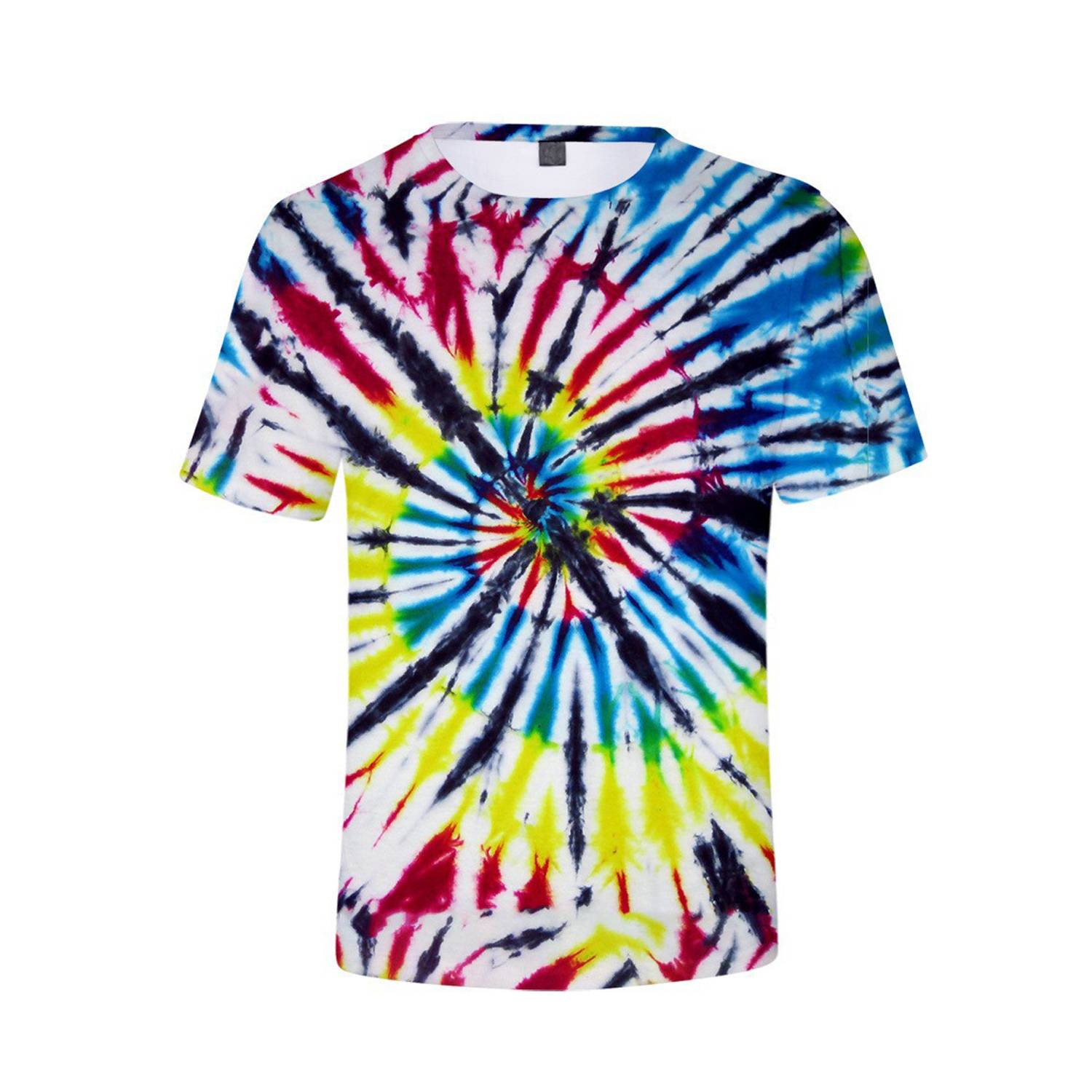 Tie Dye Polyester Round Neck T-Shirt - Image 5