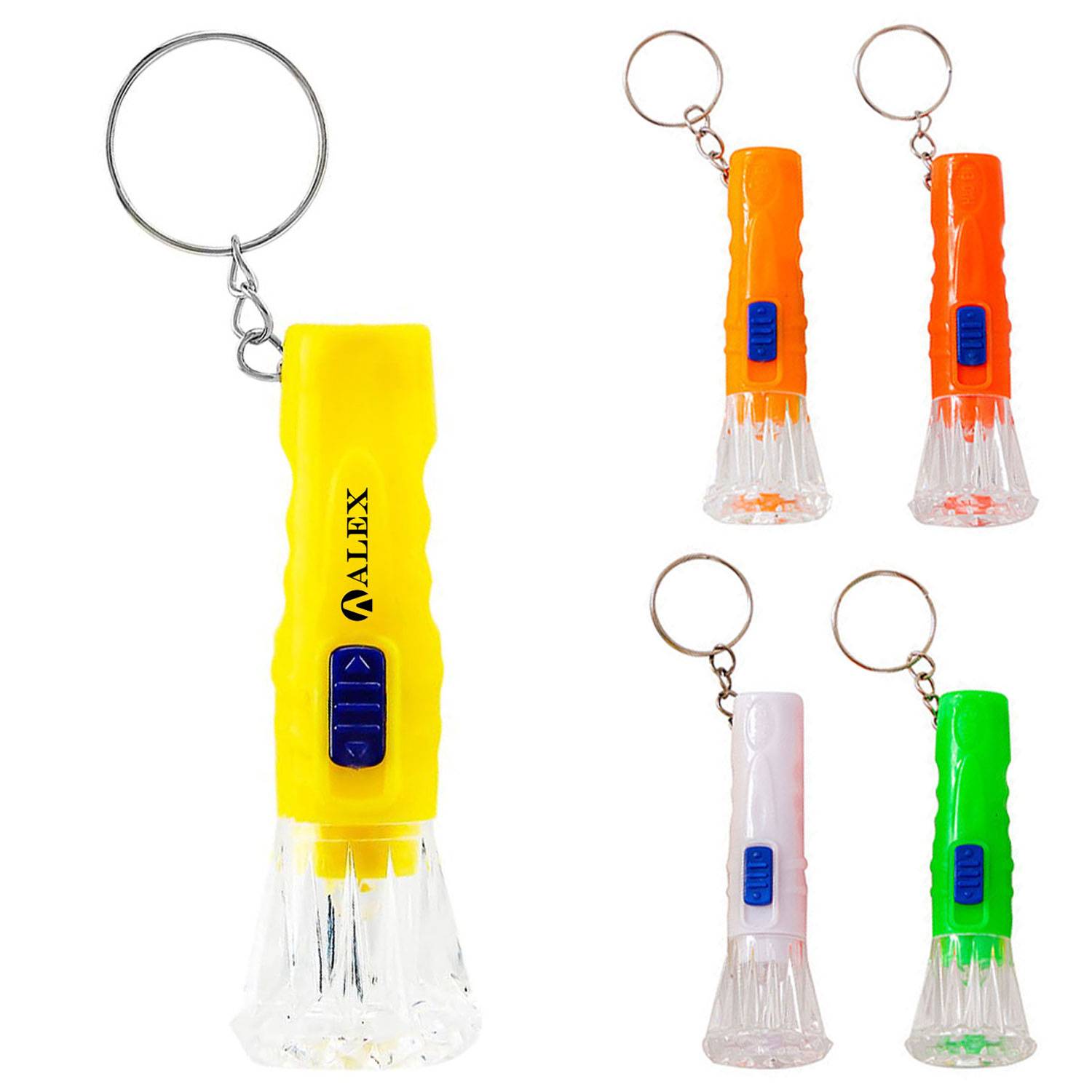 Mini Plastic LED Flashlight Keychain for Emergencies