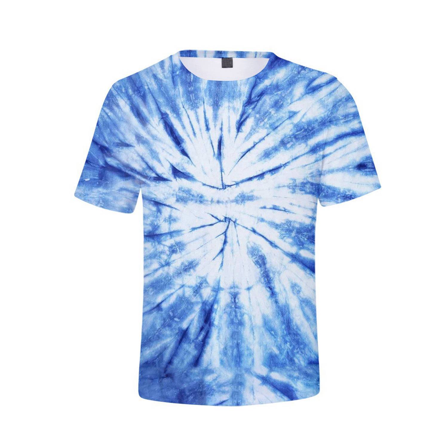 Tie Dye Polyester Round Neck T-Shirt - Image 3