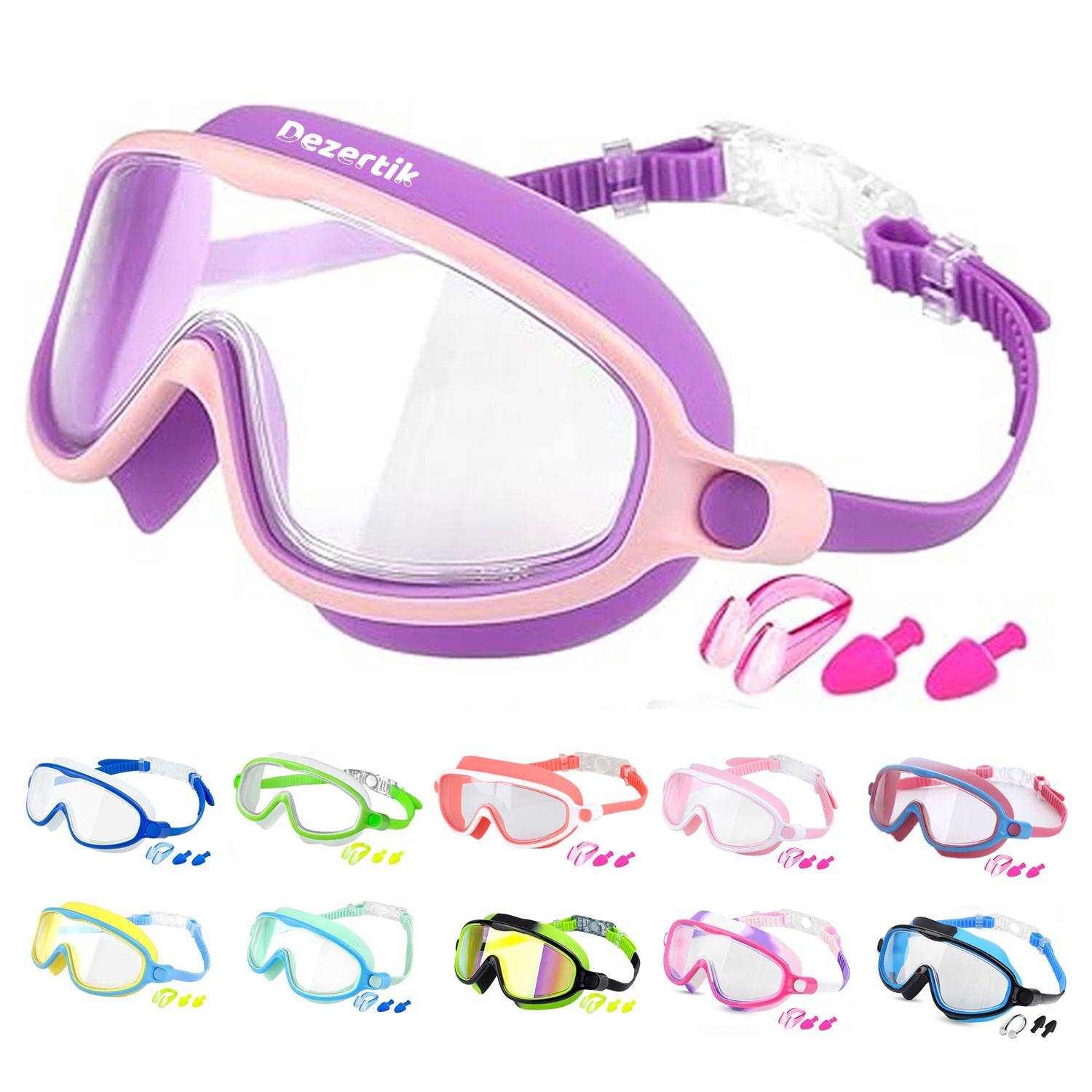Adjustable Kids’ Swim Goggles – UV Protection & Anti-Fog