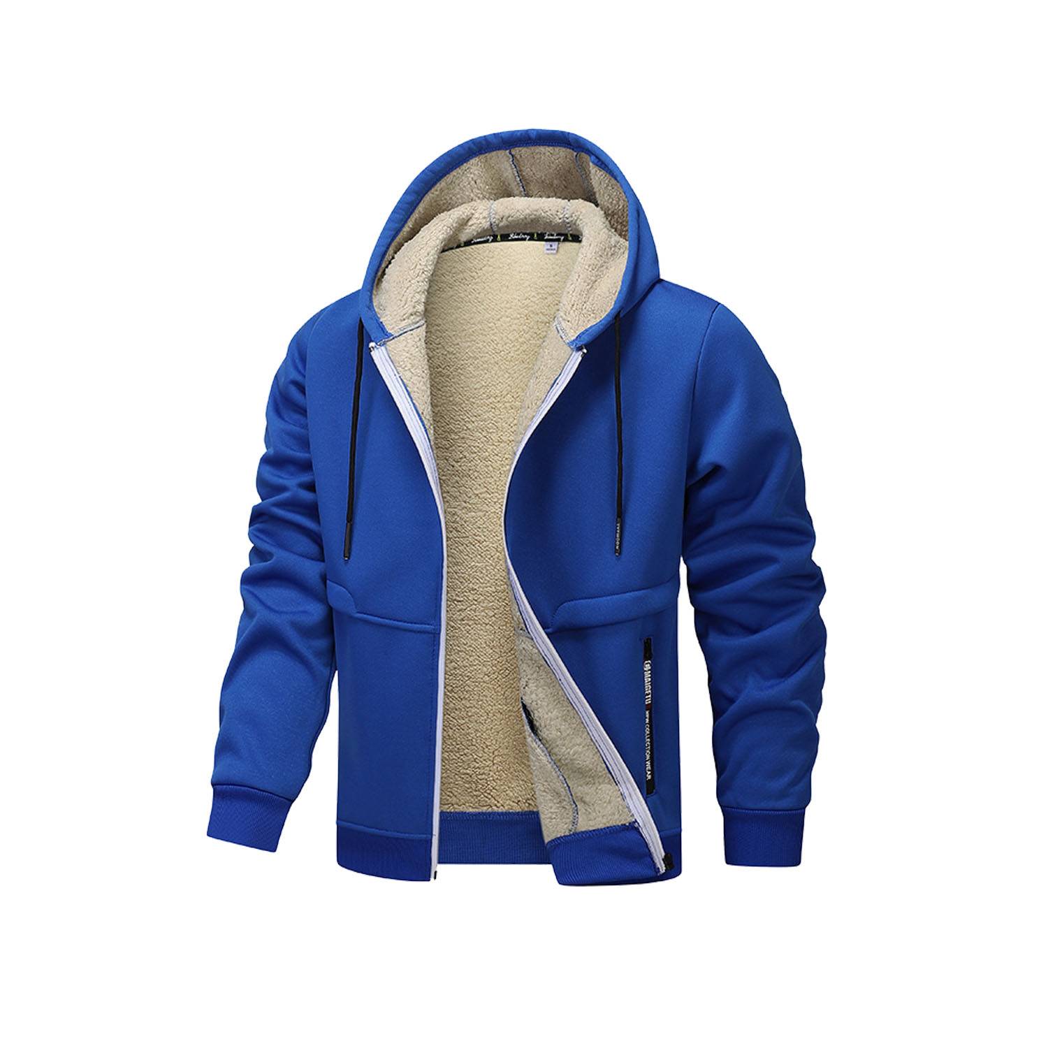 Men Windproof Fleece Lined Heavyweight Hooded Jacket - Image 3