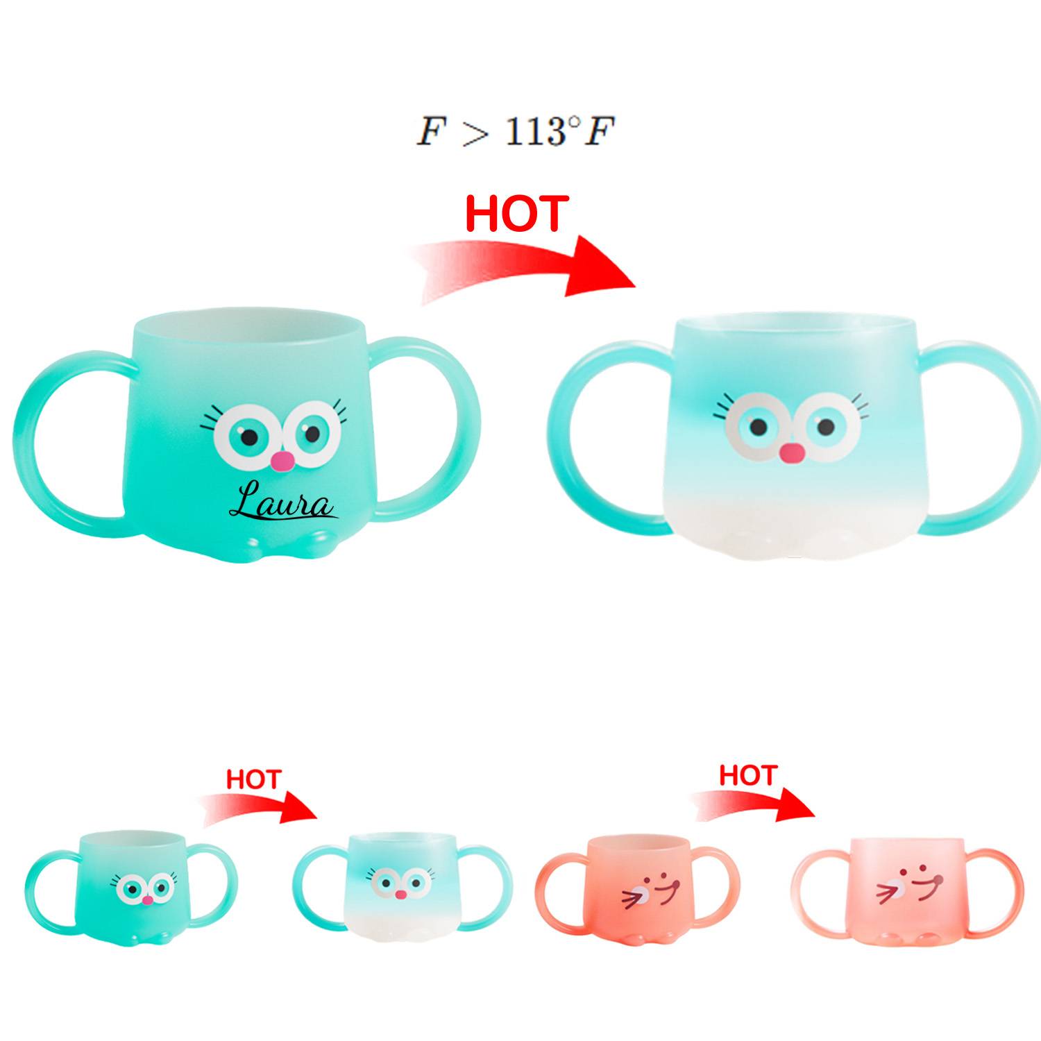 8.5oz PP Color-Changing Baby Cup w/ Handles