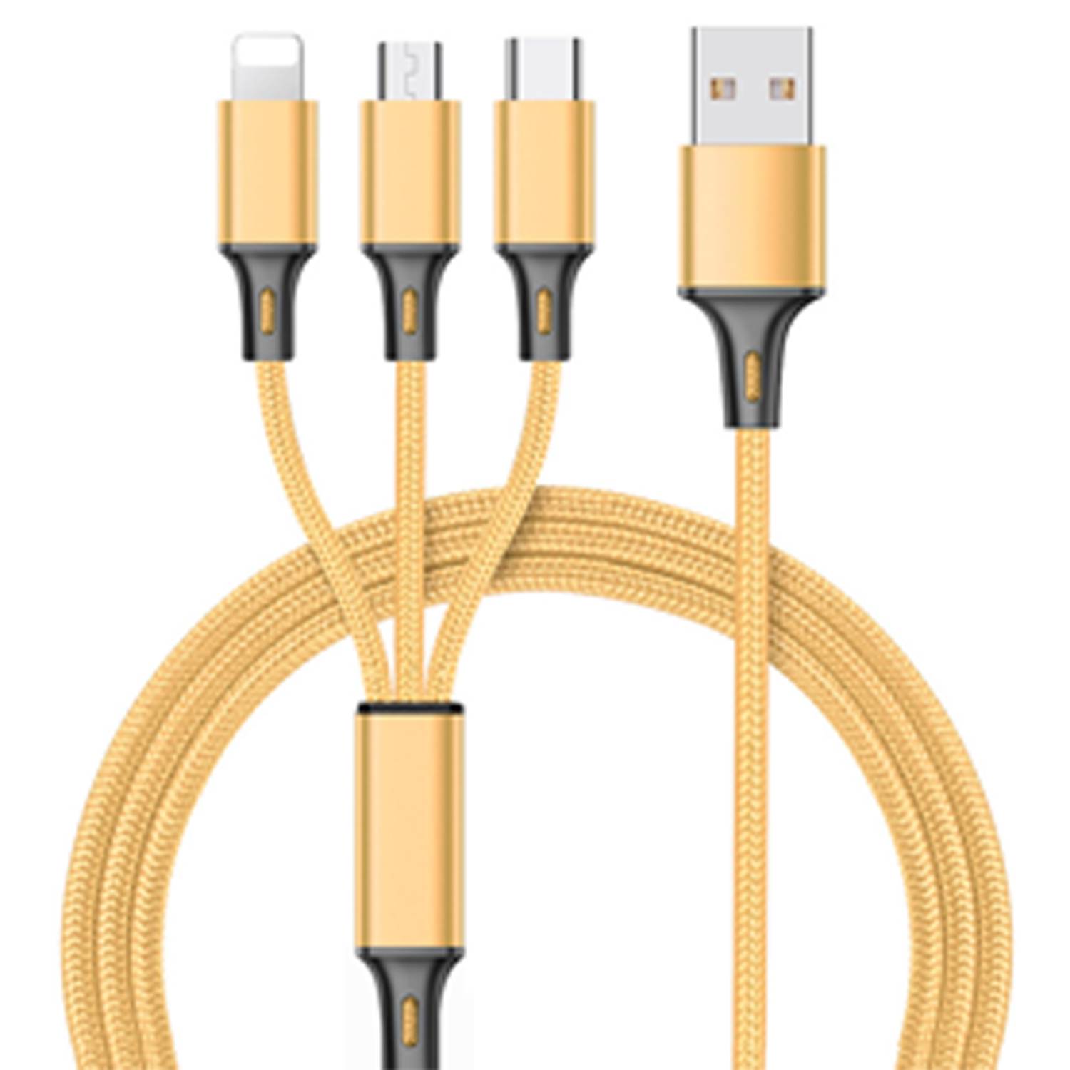 3 in 1 Nylon Braided Universal Charging Cable - Image 7