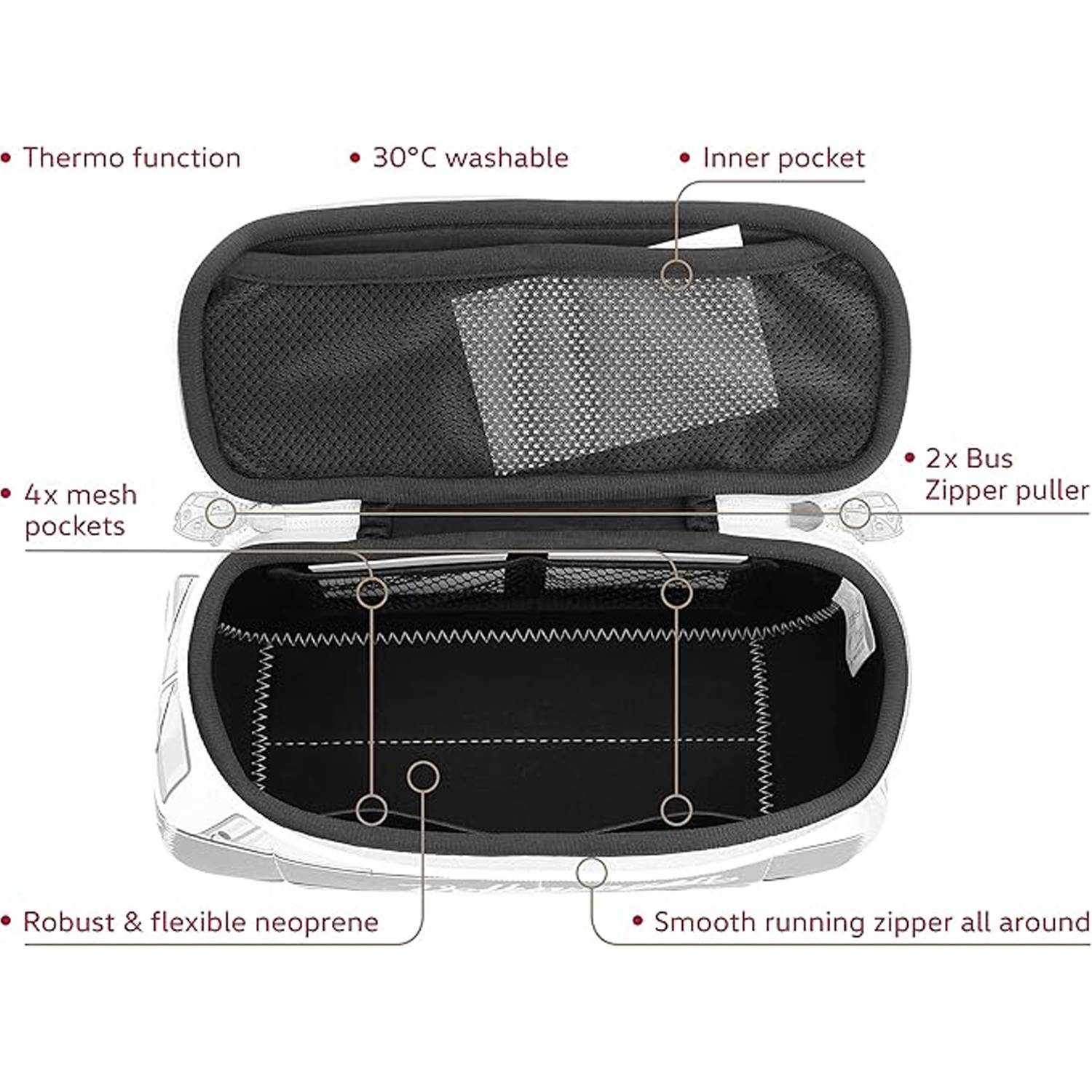 4.5L Neoprene Waterproof Pencil Case w/ Cartoon Car Design - Image 8