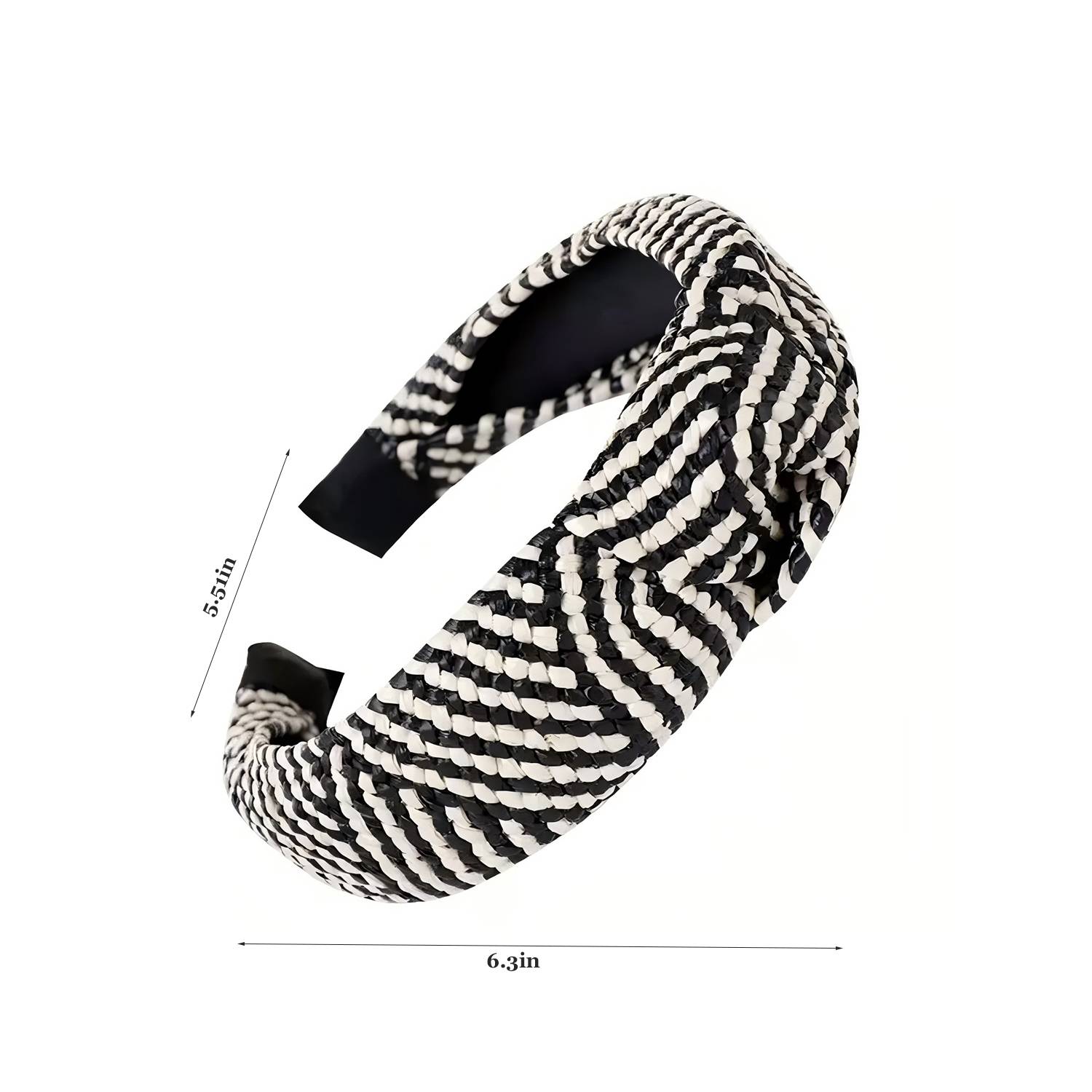 Wide Brim Straw Headband for Women - Elegant Knot Design - Image 6