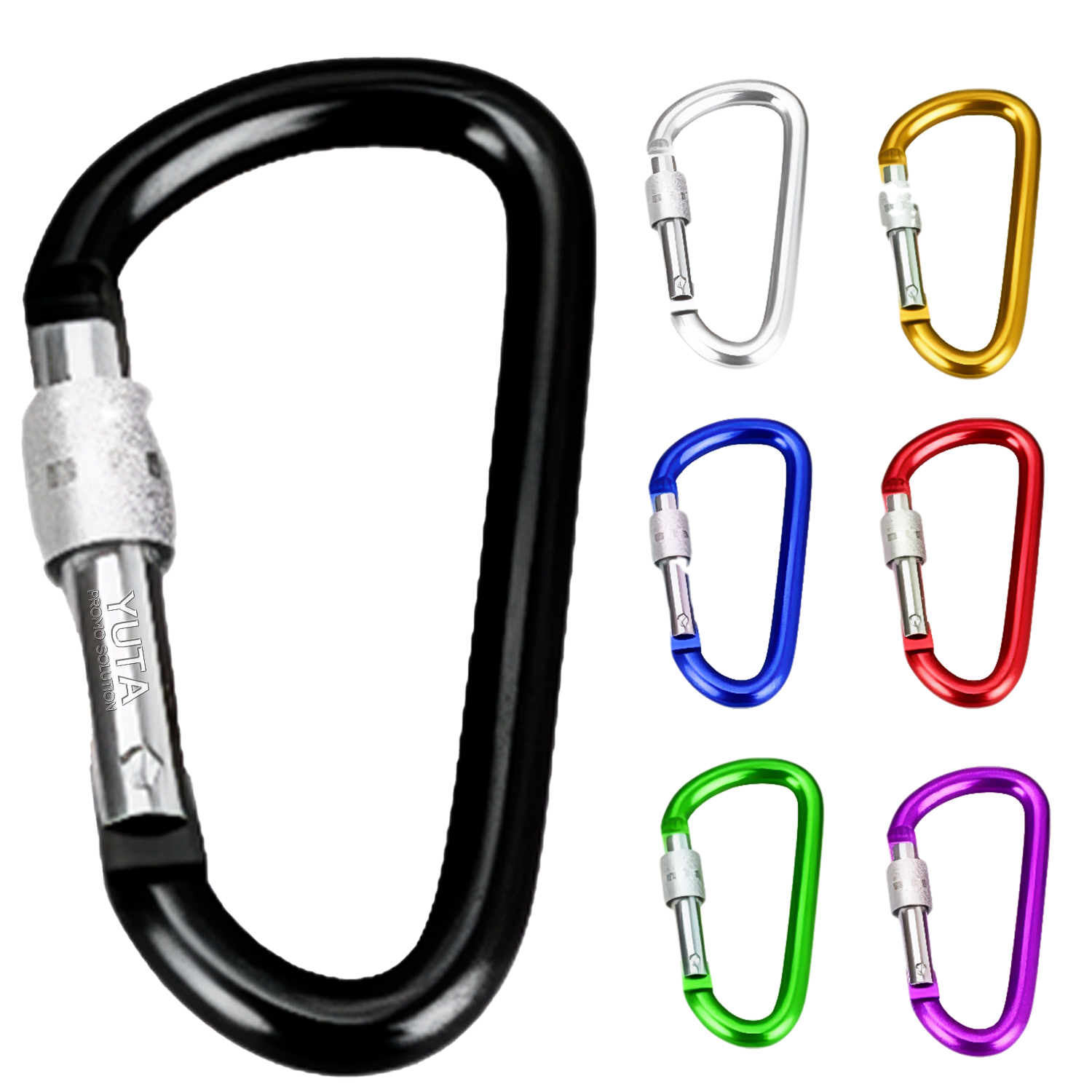Aluminum D Shape Carabiner w/ Screw Lock