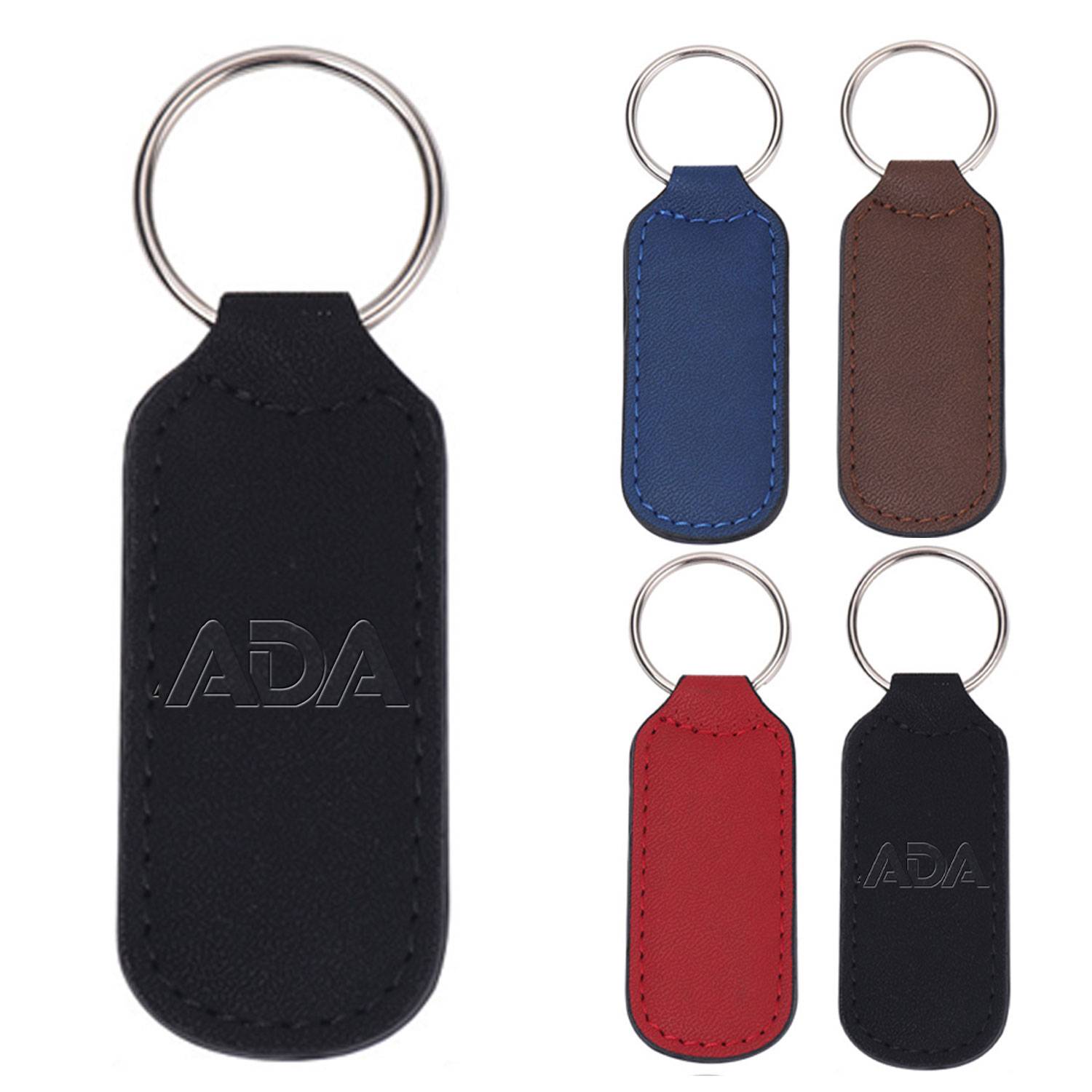 PU Leather Double Stitched Keychain