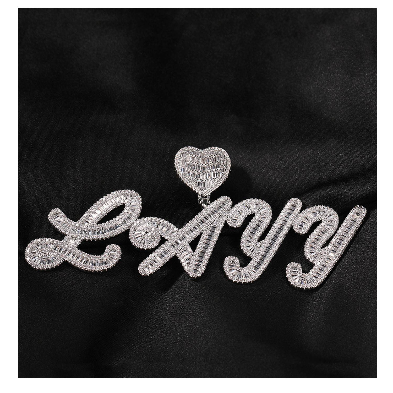 Patterned love letter pendant necklace - Image 3