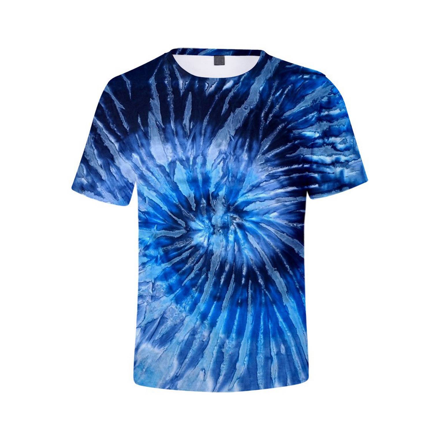 Tie Dye Polyester Round Neck T-Shirt - Image 9