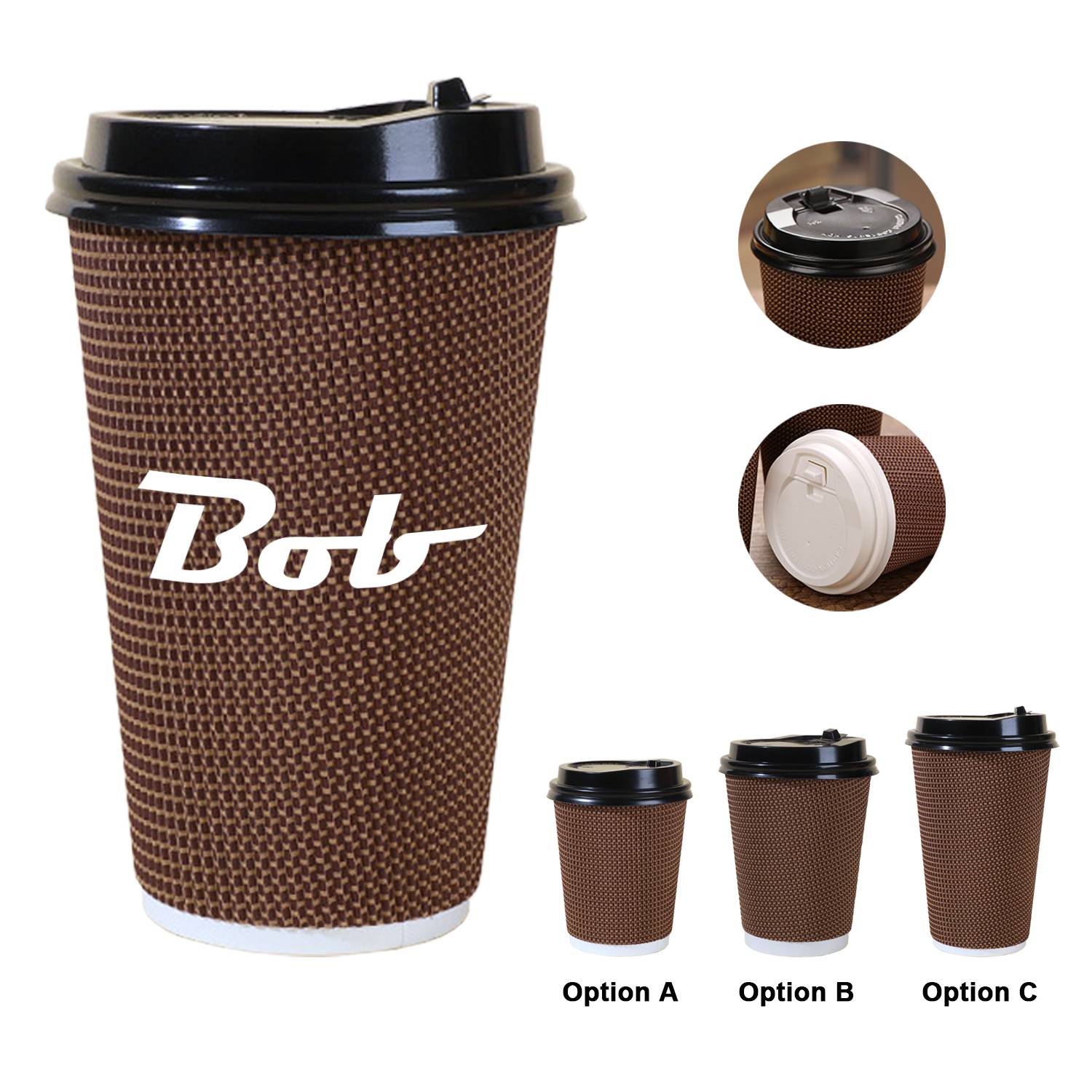 16oz/14oz/8oz heat-insulated disposable paper coffee cup