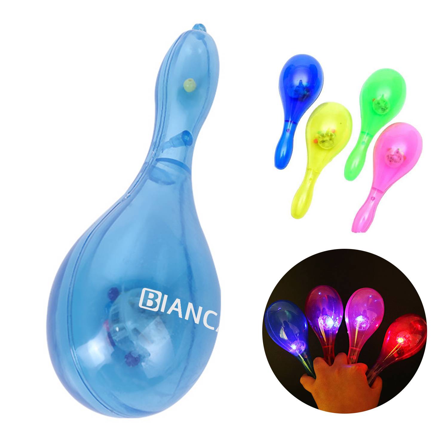 7" Plastic Glitter Maraca