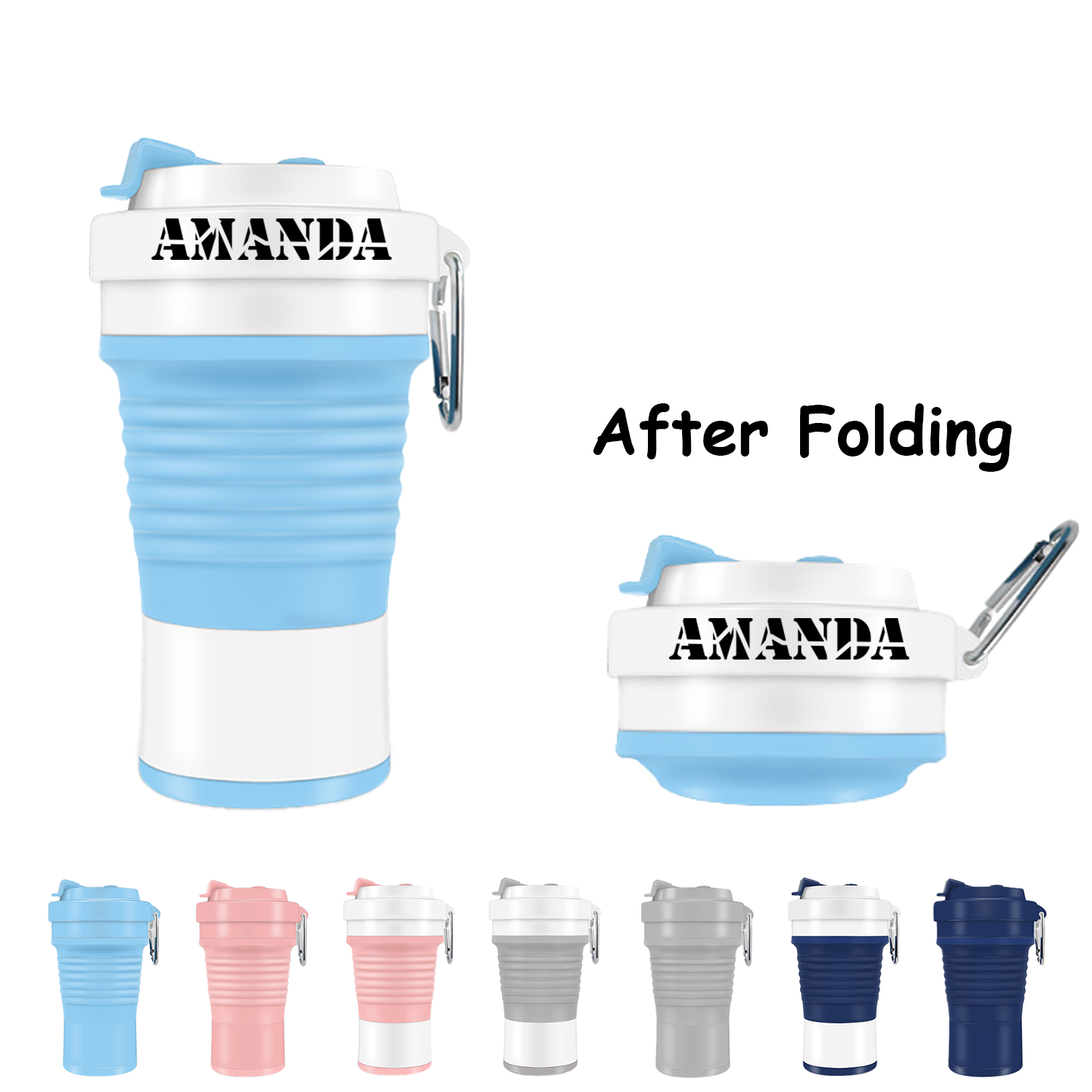 25oz Collapsible Food Grade Silicone Water Bottle