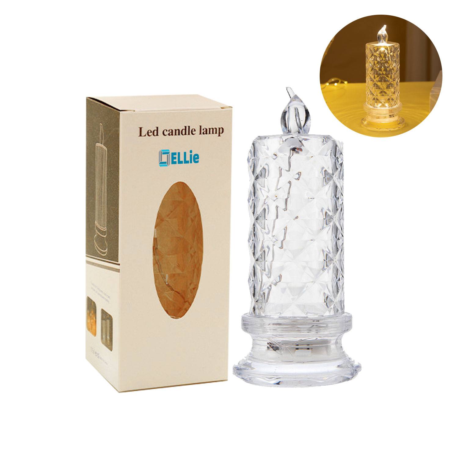 Battery Operated Candles w/ Rose Light Halo