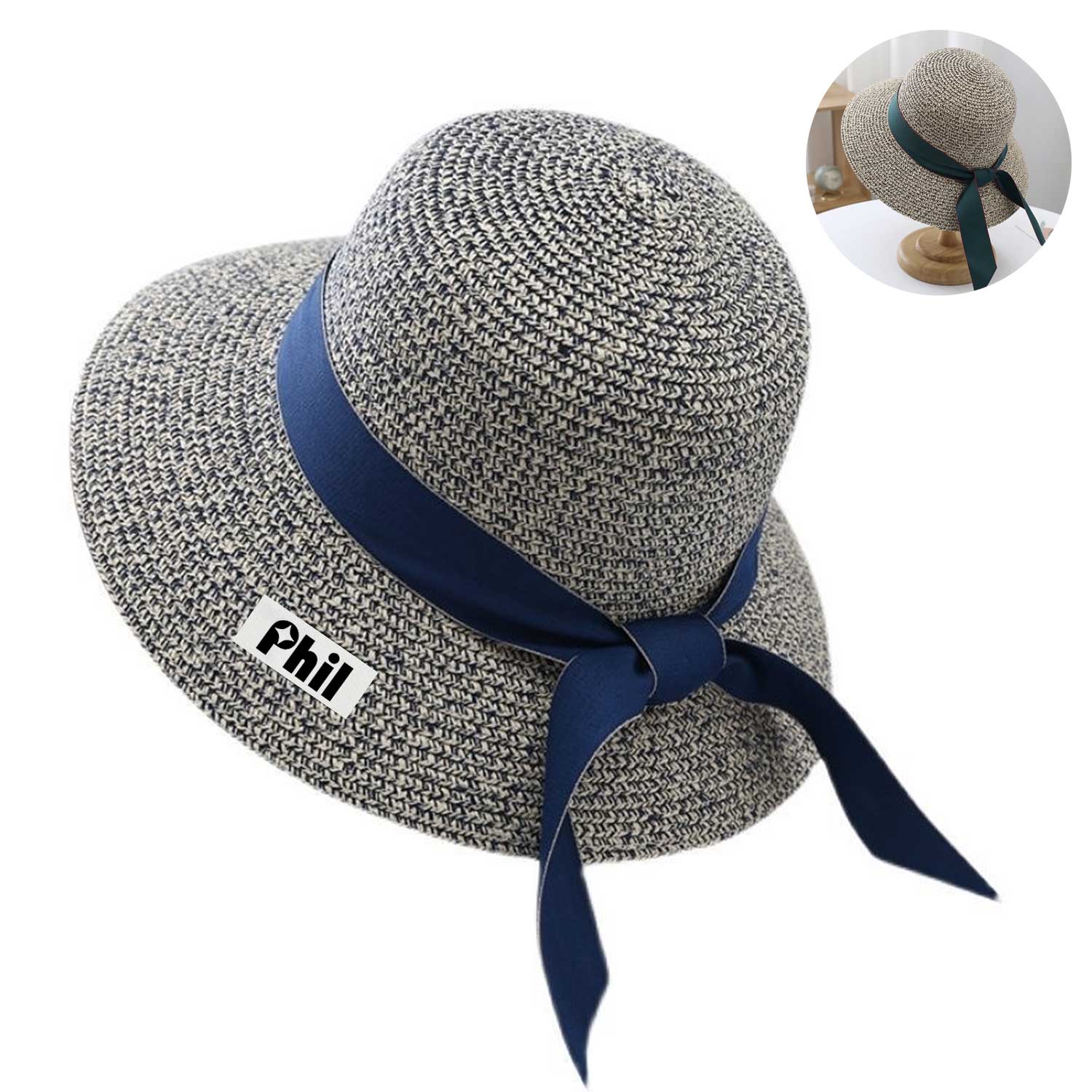 Woven Wide Brim Boho Ribbon Sun Hat